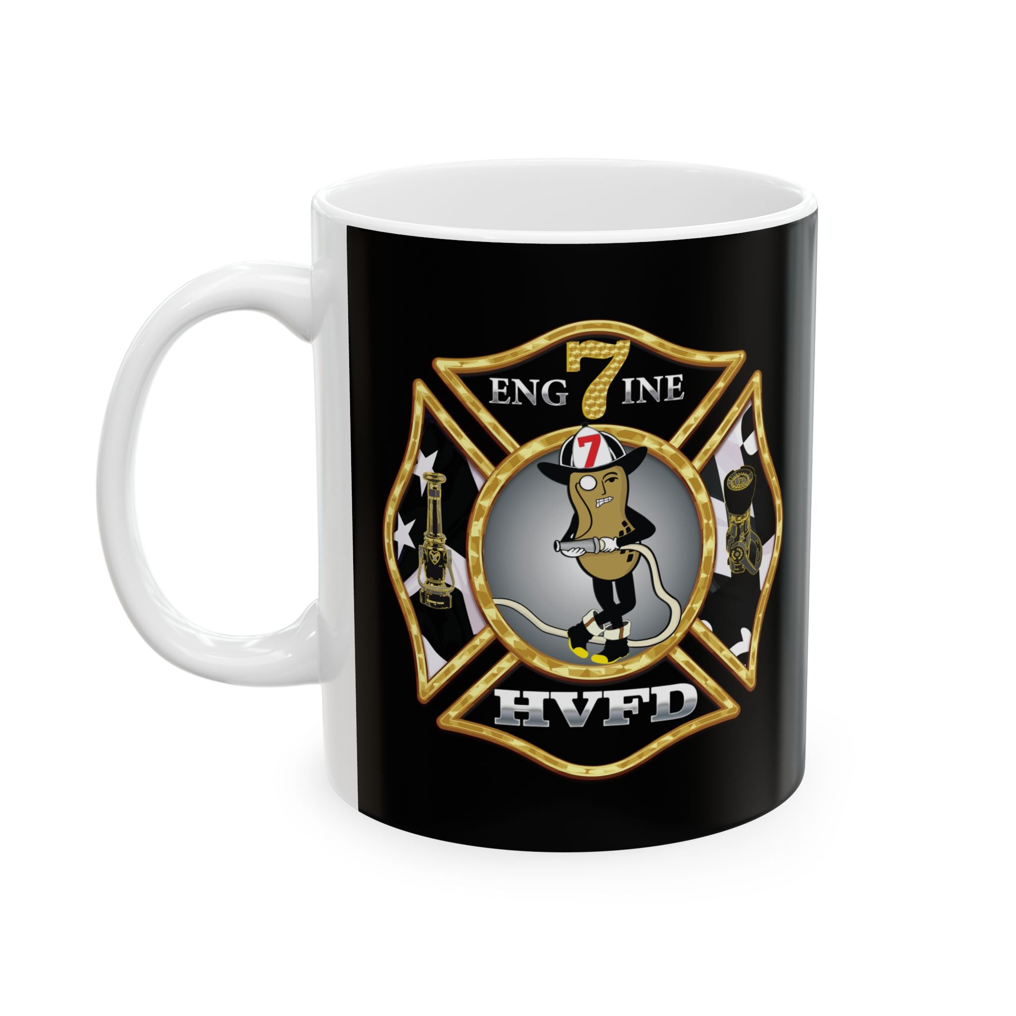 Black Mug, (11oz, 15oz) - Hollywood Maryland Volunteer Fire Eng7ine