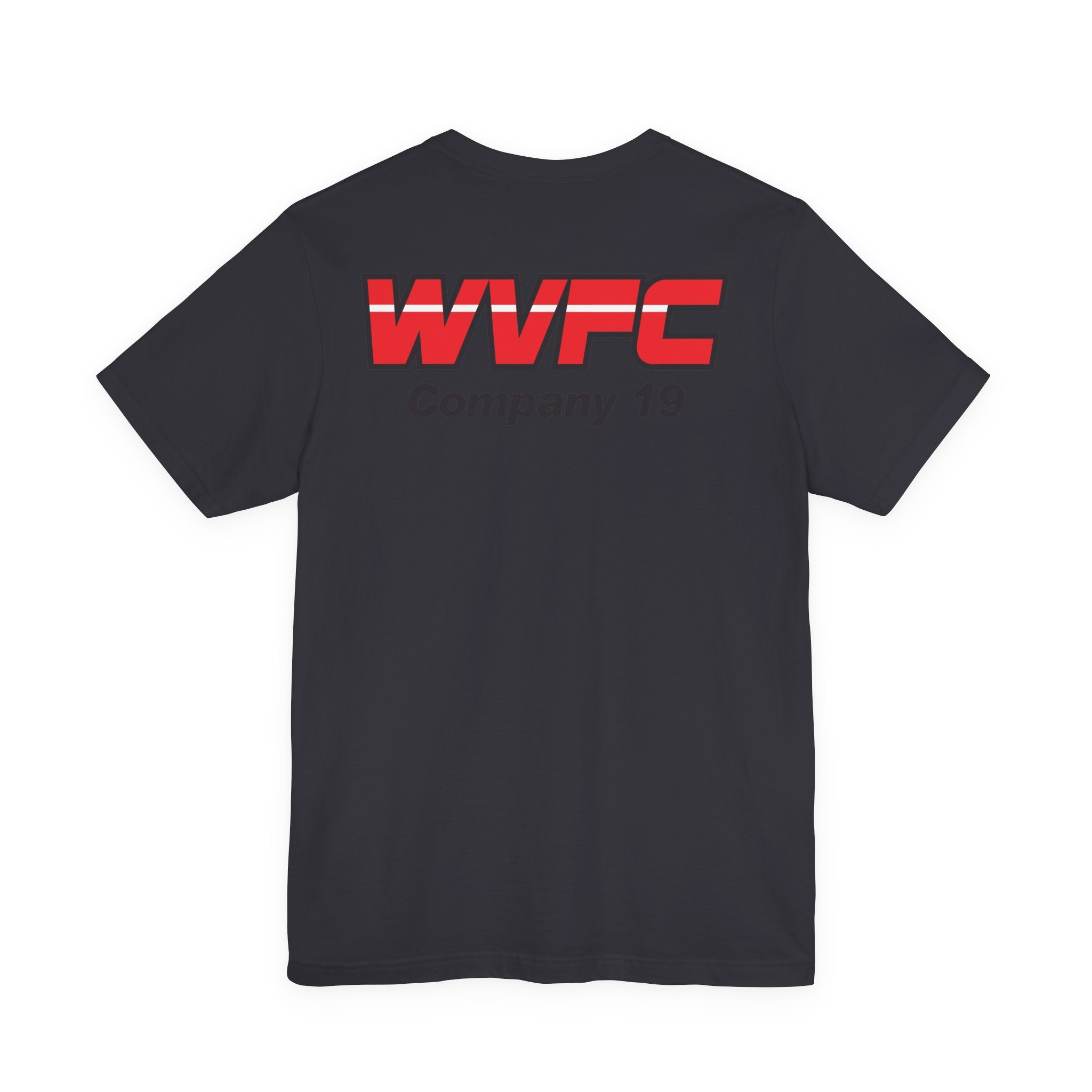 WVFC FD logo black Red back  - Unisex Jersey Short Sleeve Tee