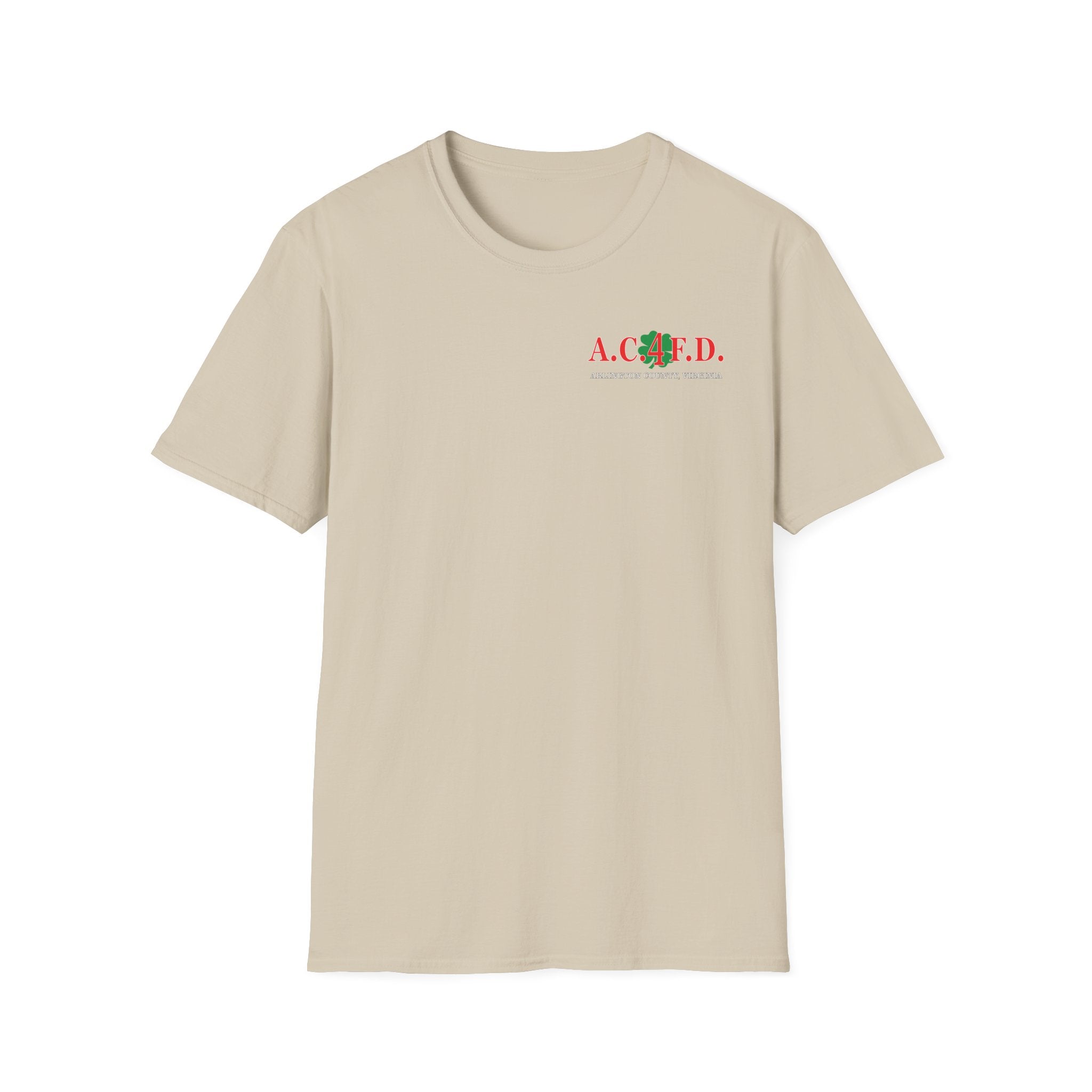 Station 4 acfd clover front/RatPack back - Gildan Soft Cotton Softstyle T-Shirt