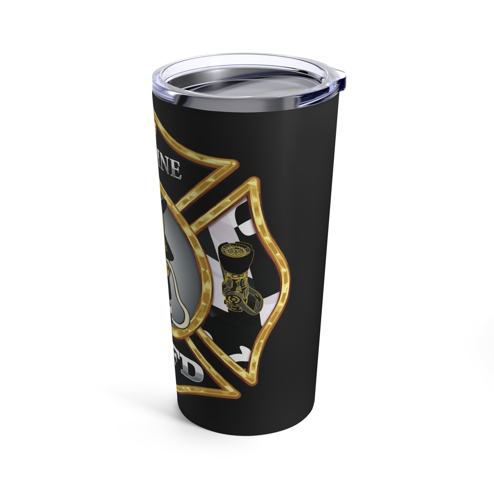 BlackTumbler 20oz - Hollywood Maryland Volunteer Fire Eng7ine