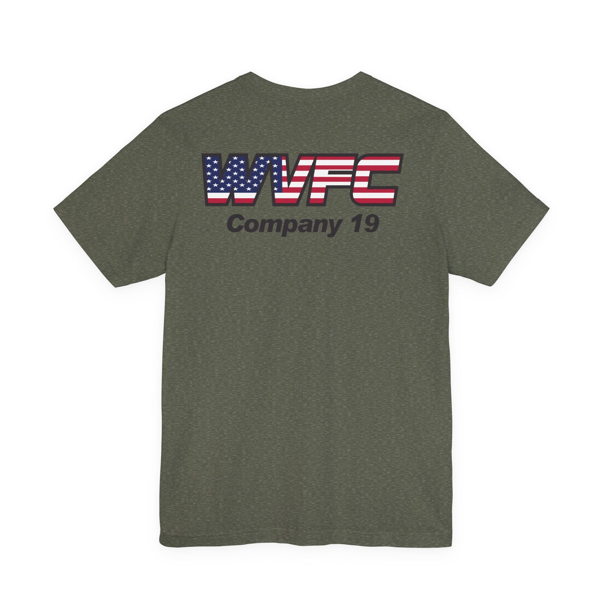WVFC FD logo black USA flag back  - Unisex Jersey Short Sleeve Tee