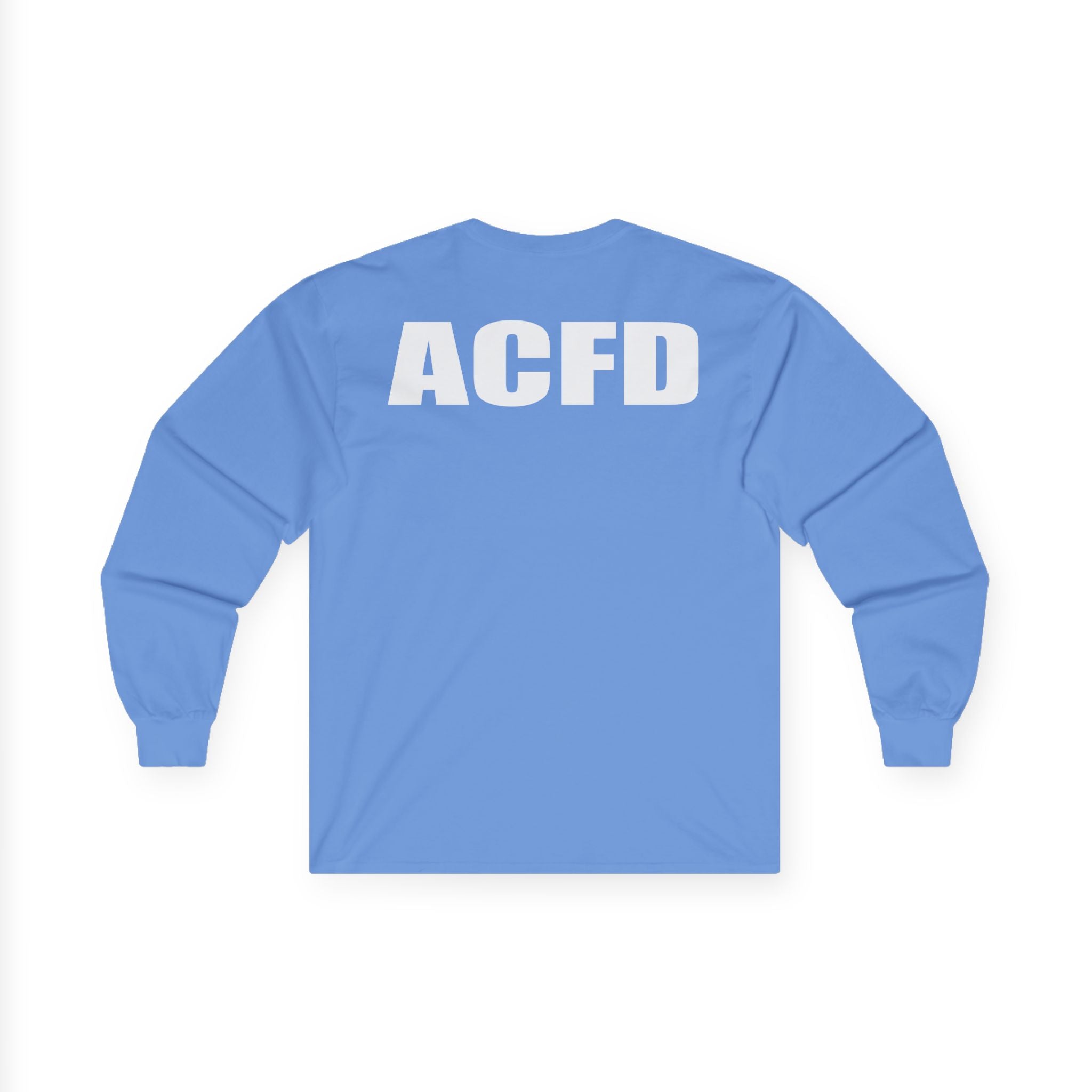 Arlington Station 3 Rhino front/ACFD FF back - Unisex Ultra Cotton Gildan Long Sleeve Tee