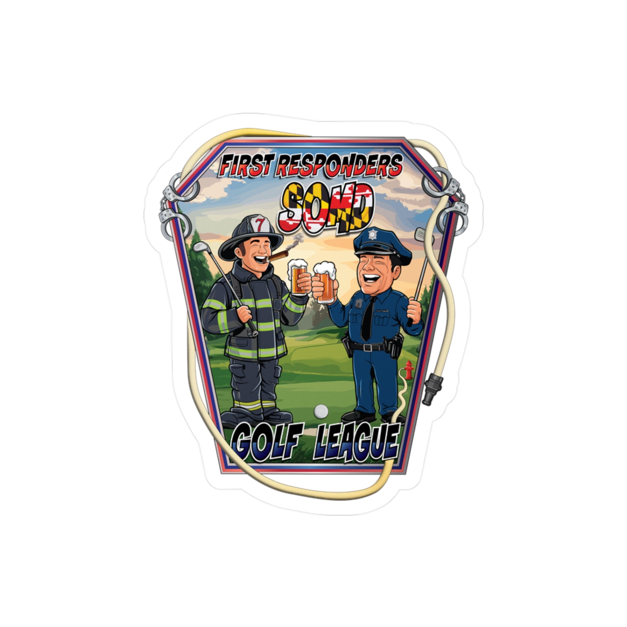 Kiss-Cut Vinyl Decals - SOMD First Responder Golf League