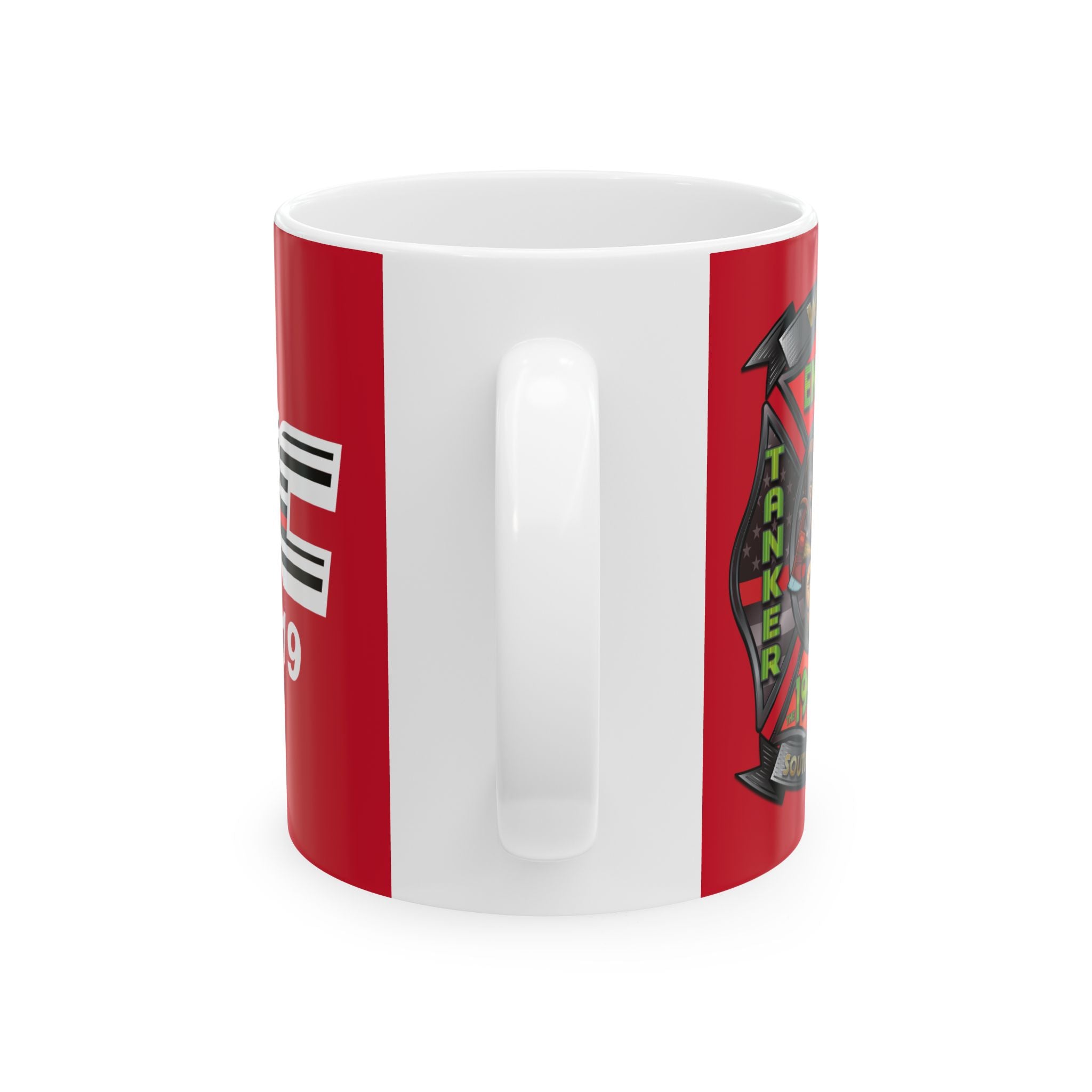 WVFC Goat Logo 2 version 3 Red Line Flag - Ceramic Mug, (11oz)
