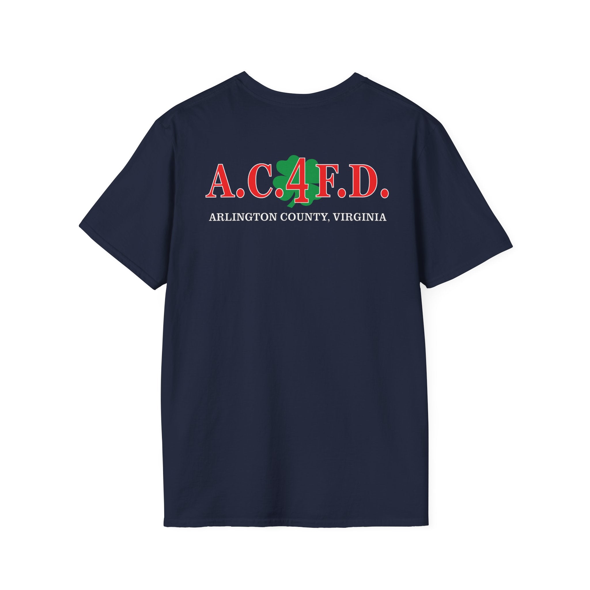 Station 4 Clover front / acfd clover back - Gildan Soft Cotton Softstyle T-Shirt