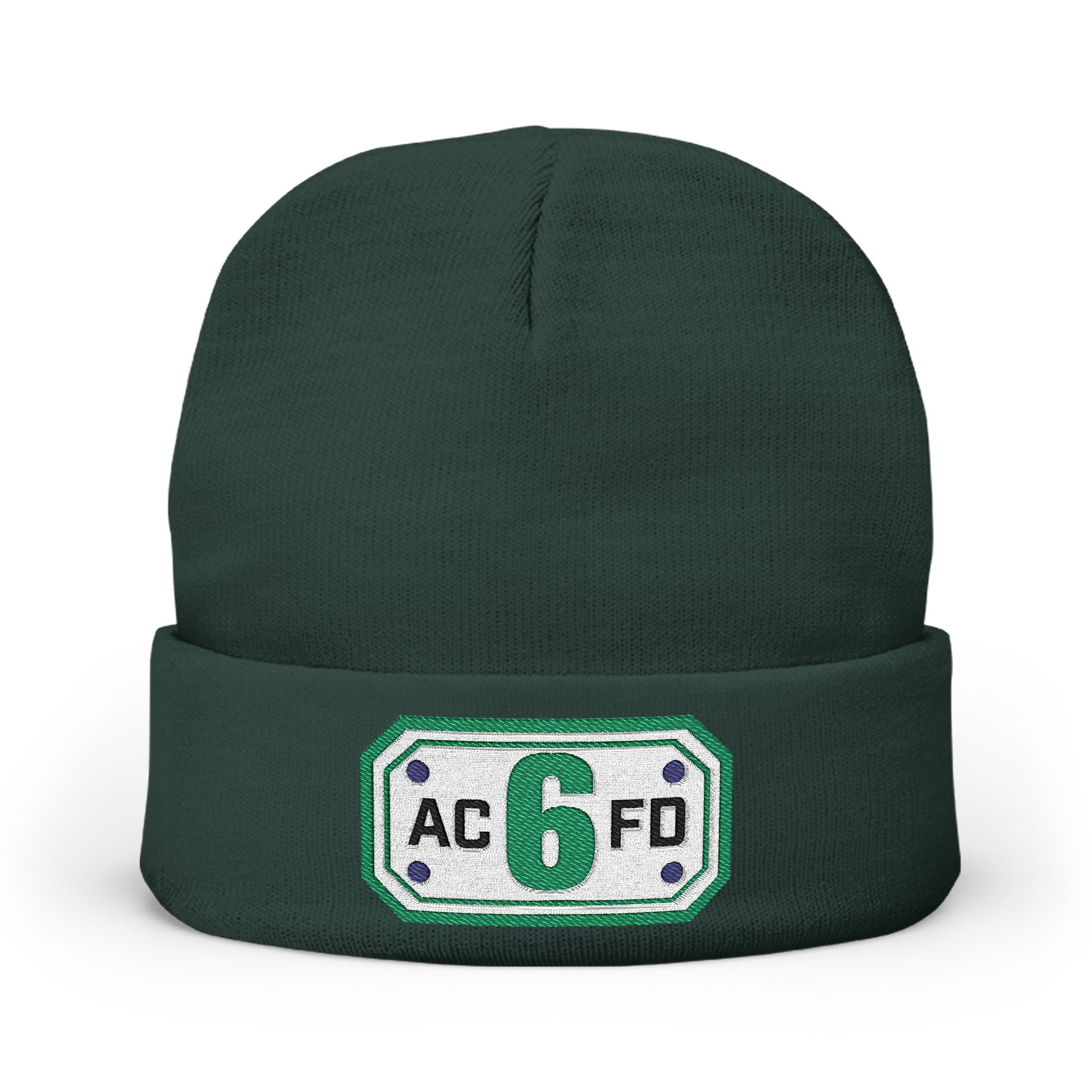Arlington Truck 6 Green - Knit Beanie (Embroidery)
