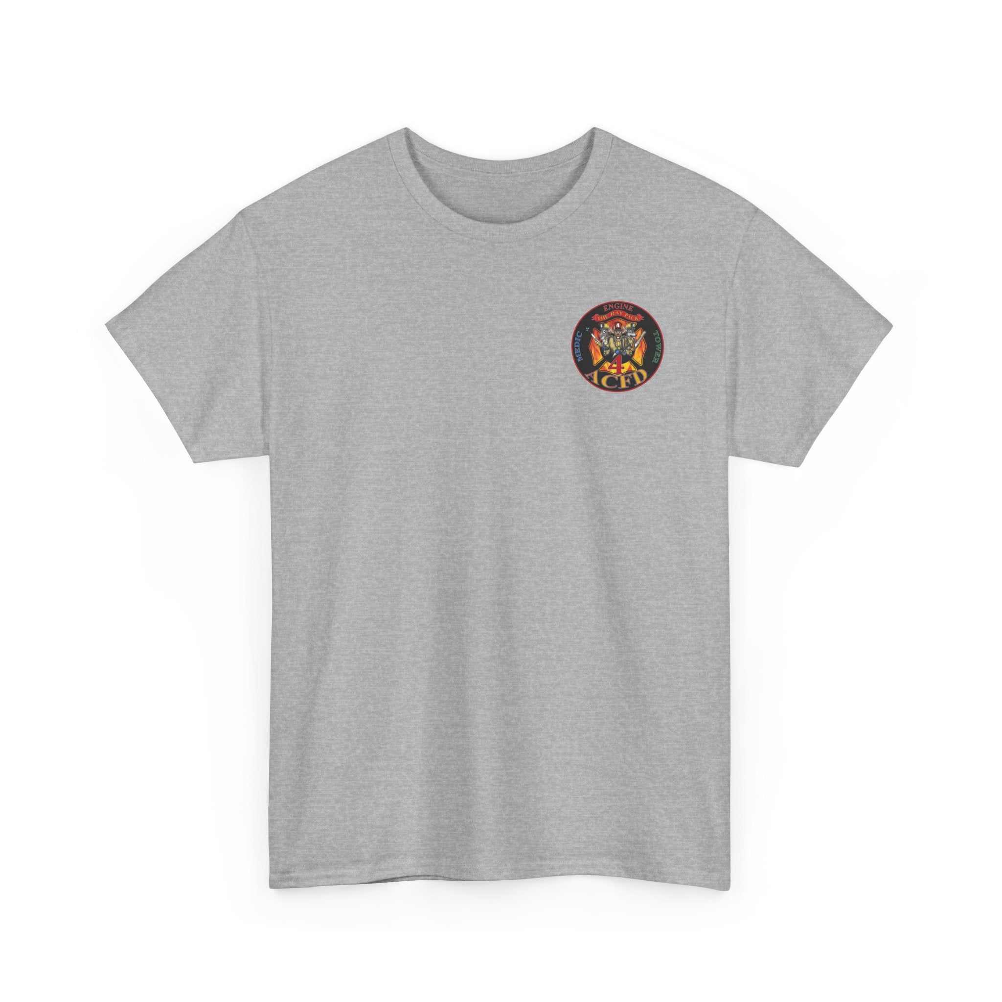 Station 4 Rat Pack front /AC4FD back - Gildan 100% Cotton Tee Unisex Heavy