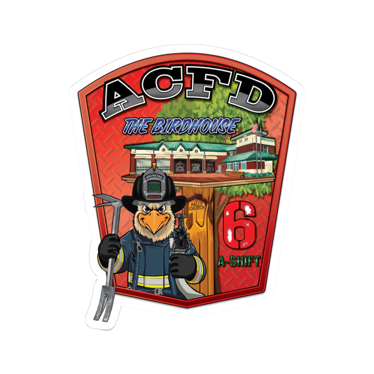ACFD Station 6A Bird House - Kiss-Cut Stickers