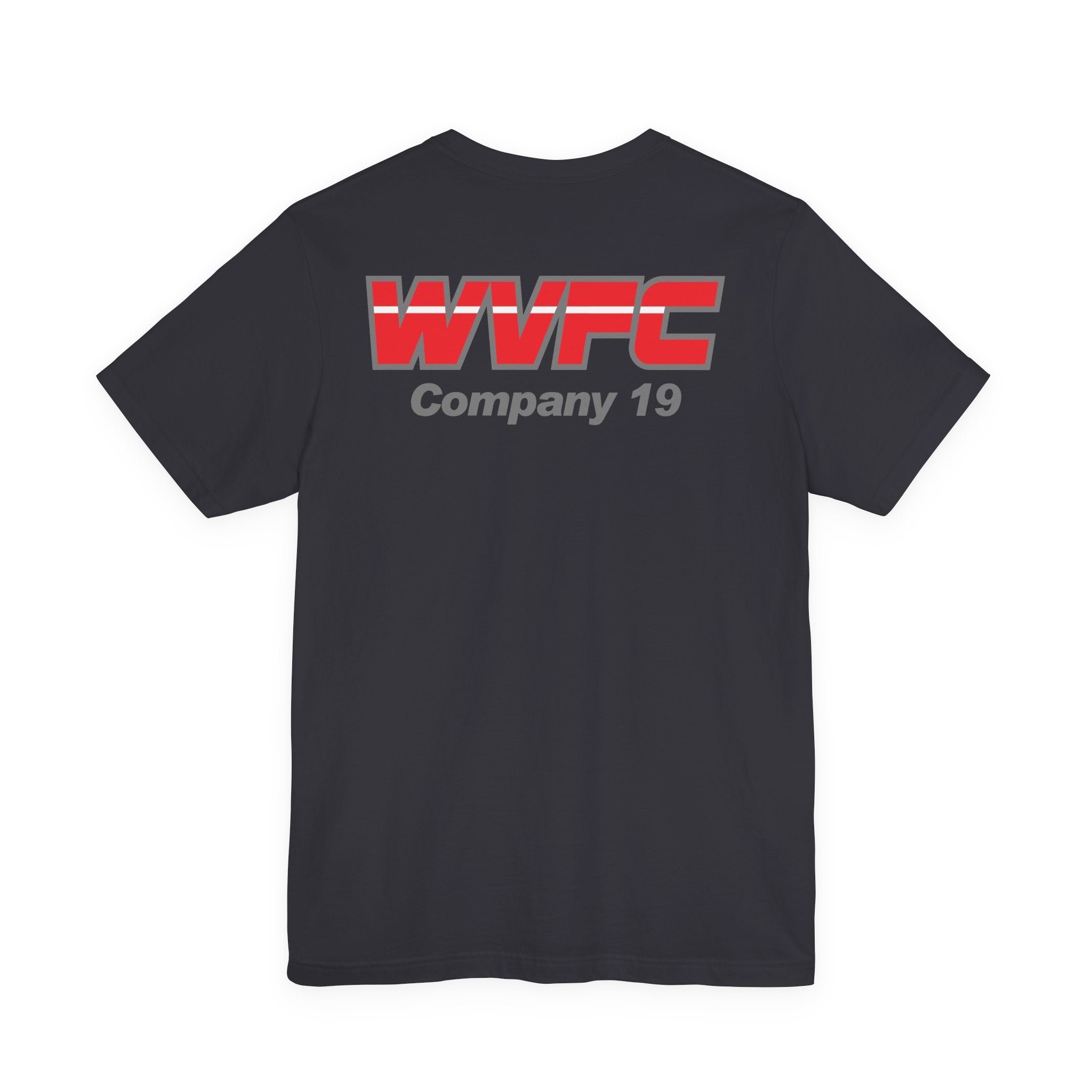 WVFC FD Logo gray Red back Gray - Unisex Jersey Short Sleeve Tee