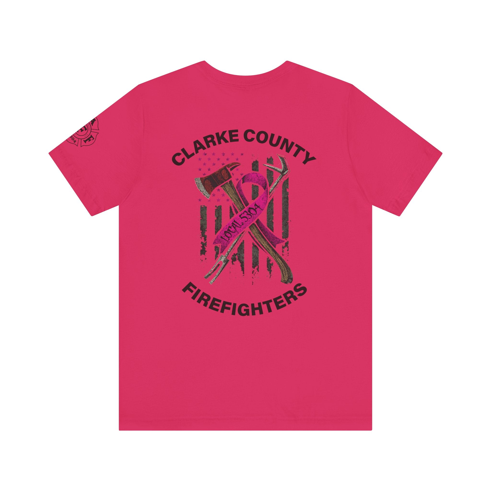 Clarke County Patch Fire Breast Cancer (Portion of Proceeds go to Local 5304) - Bella+Canvas Soft Jersey Cotton Unisex Tee