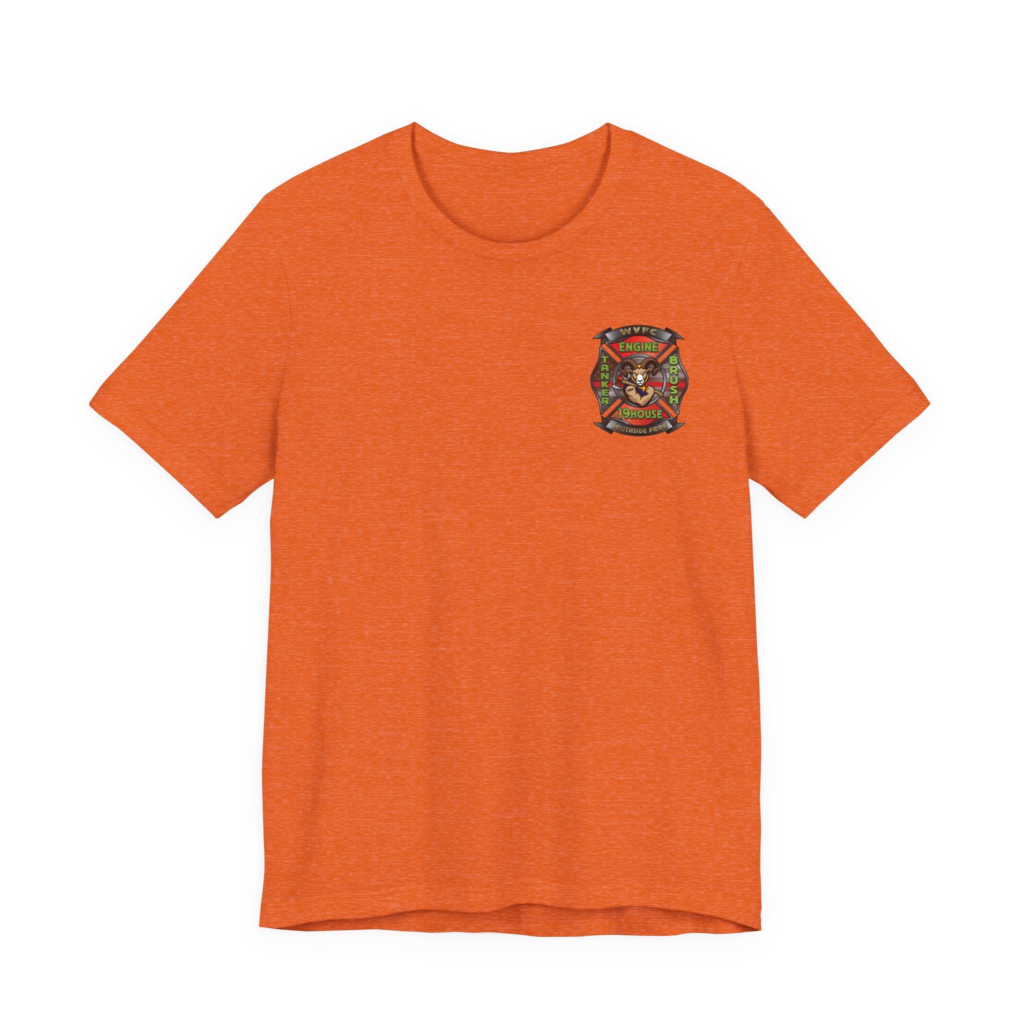 WVFC Goat Logo 2 Version 3 Red Line Flag blk- Unisex Jersey Short Sleeve Tee