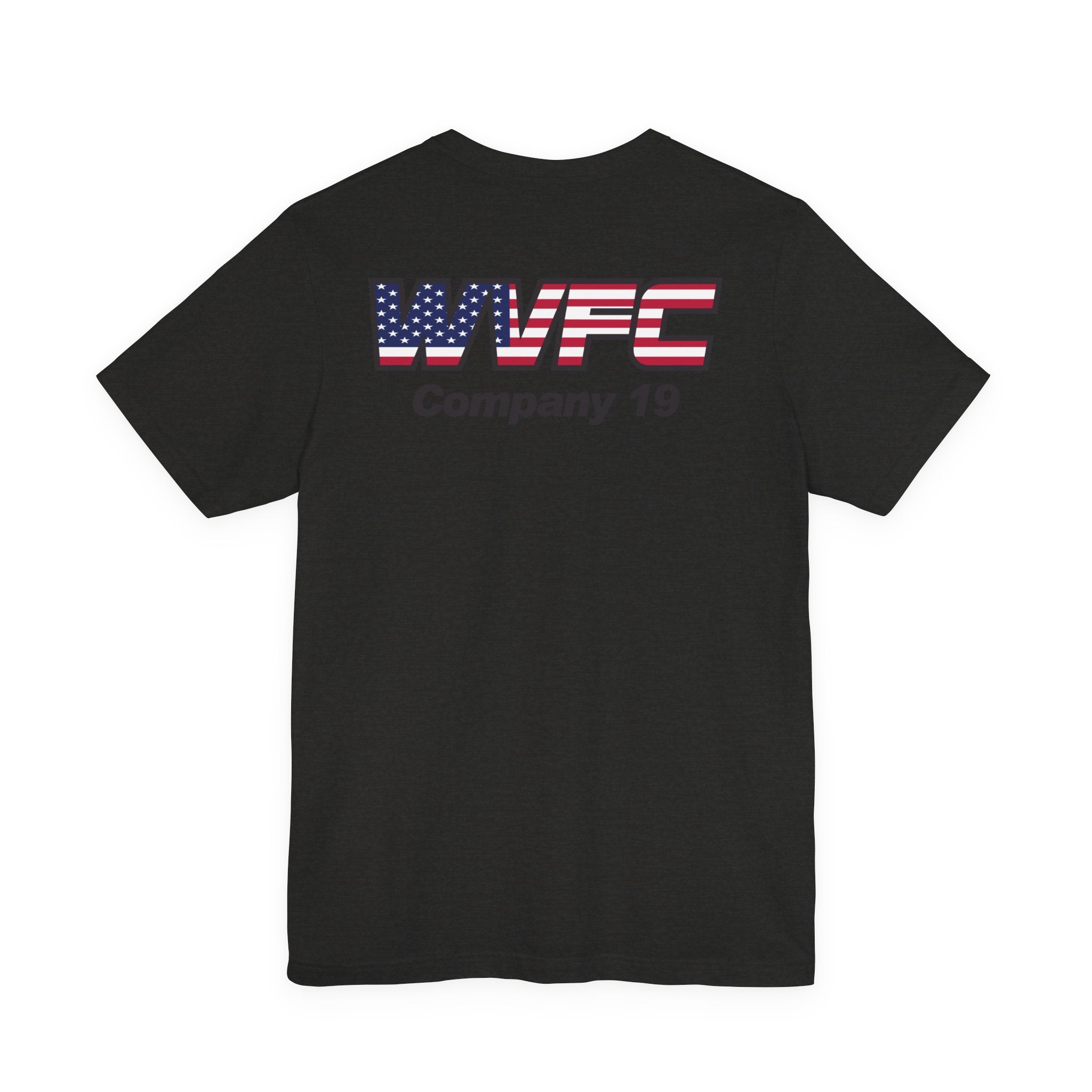WVFC Goat Logo 2 Version 2 US Flag blk  - Unisex Jersey Short Sleeve Tee