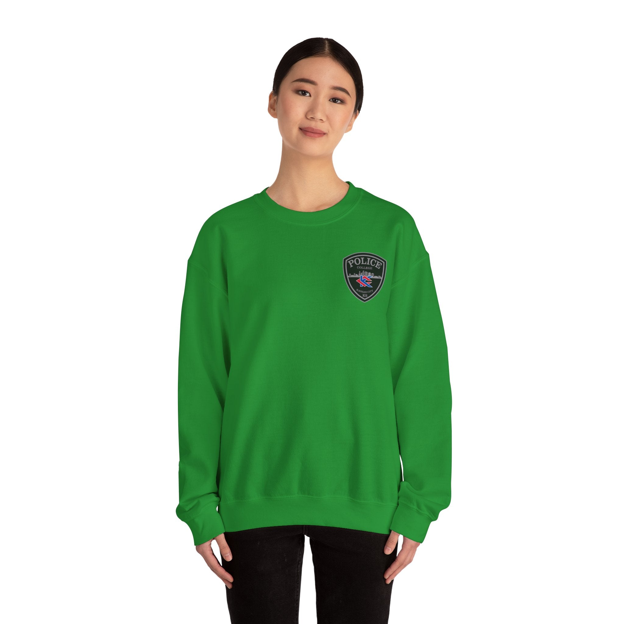 Kansas City College Police Patch Grey - Unisex Heavy Blend™ Crewneck Sweatshirt