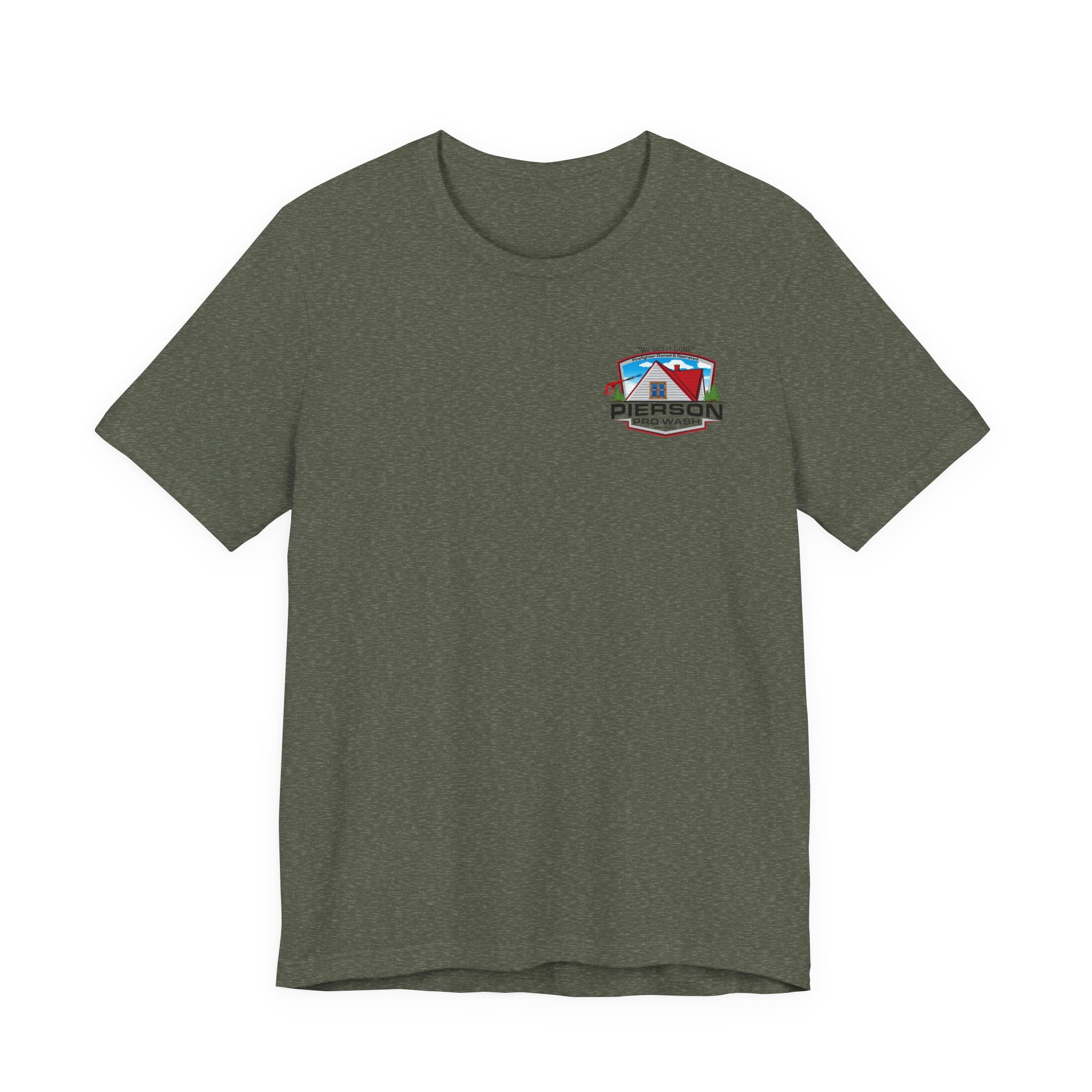 Pierson Pro Wash White Shirt Logo - Bella+Canvas Soft Unisex Tee