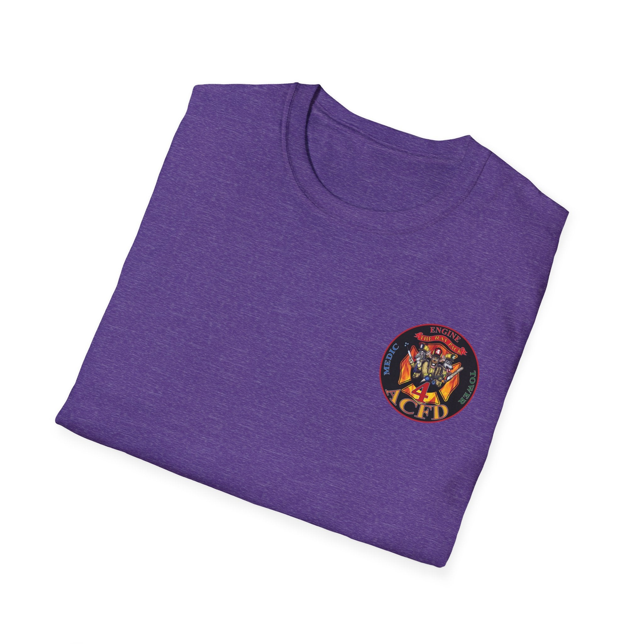Station 4 RatPack front / acfd clover back - Gildan Soft Cotton Softstyle T-Shirt