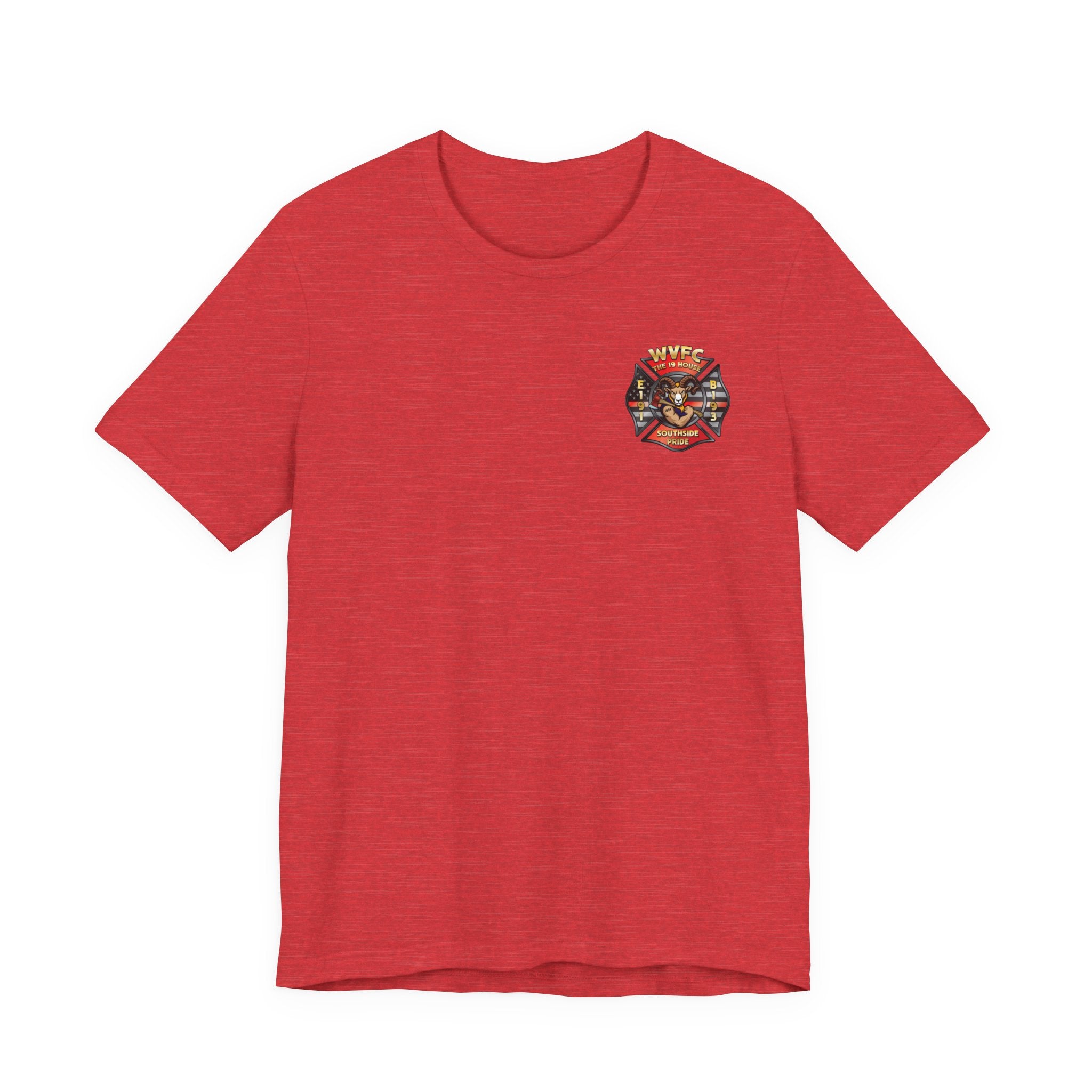 WVFC Goat Version 3 Red Line Flag blk - Unisex Jersey Short Sleeve Tee