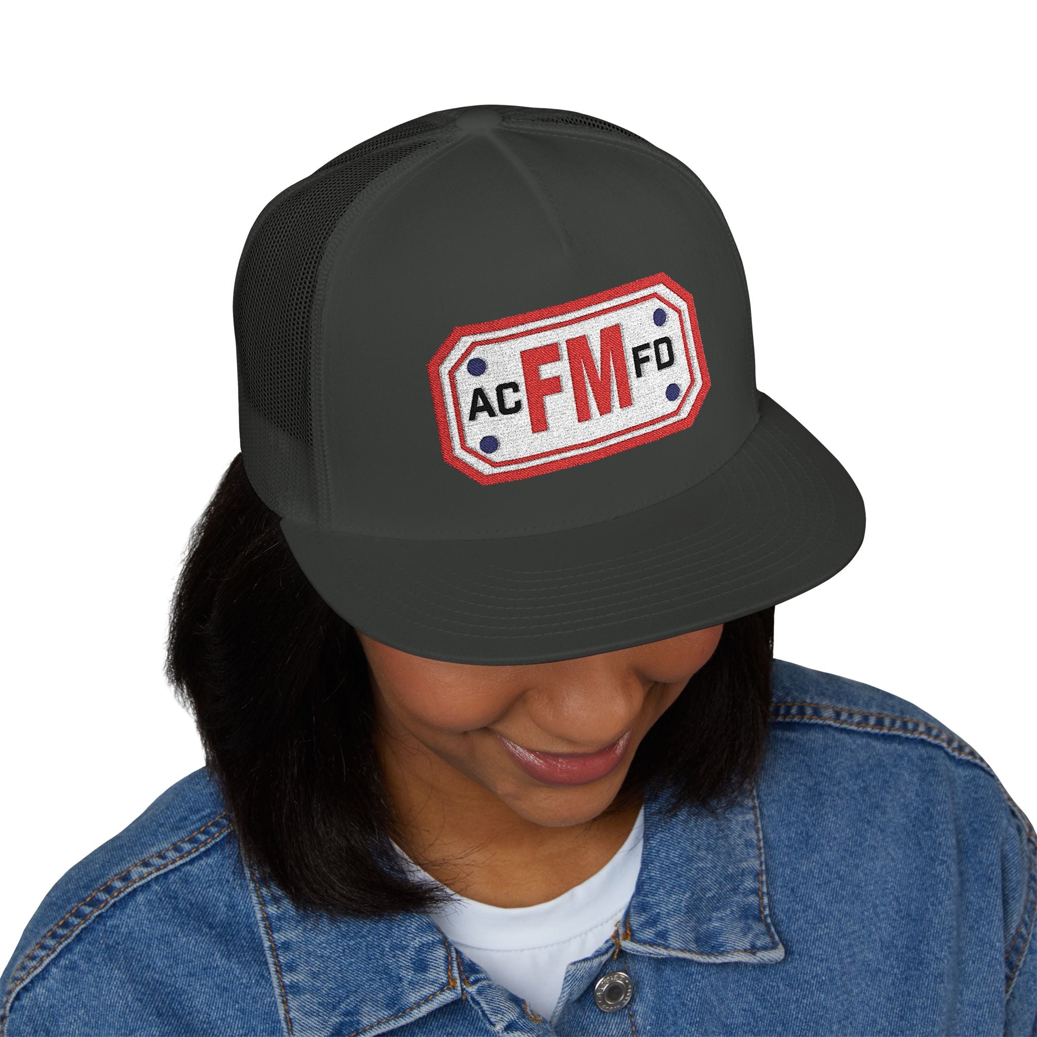 Arlington Fire Marshal Red - 5 Panel Trucker Cap (Embroidery)
