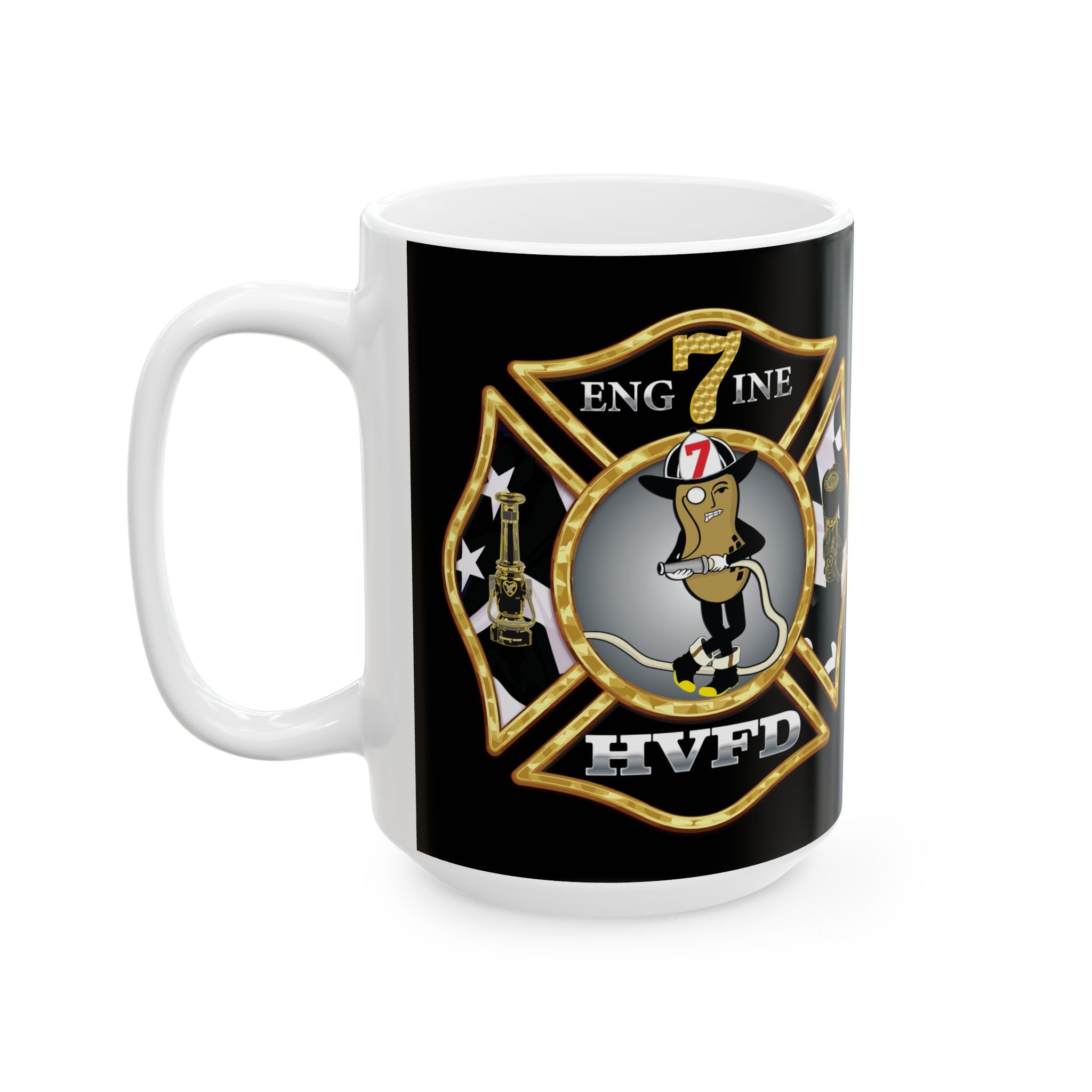 Black Mug, (11oz, 15oz) - Hollywood Maryland Volunteer Fire Eng7ine