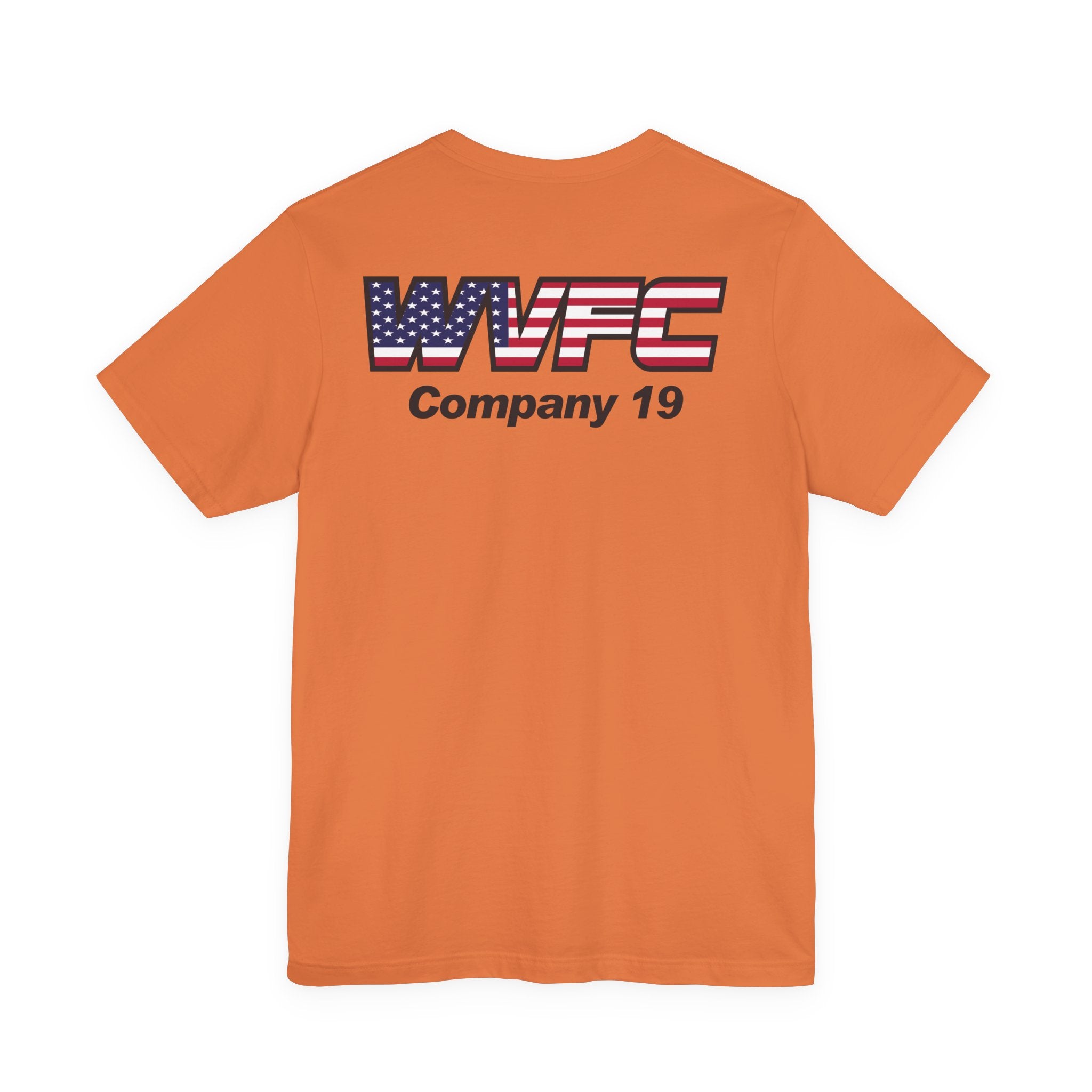 WVFC FD logo black USA flag back  - Unisex Jersey Short Sleeve Tee