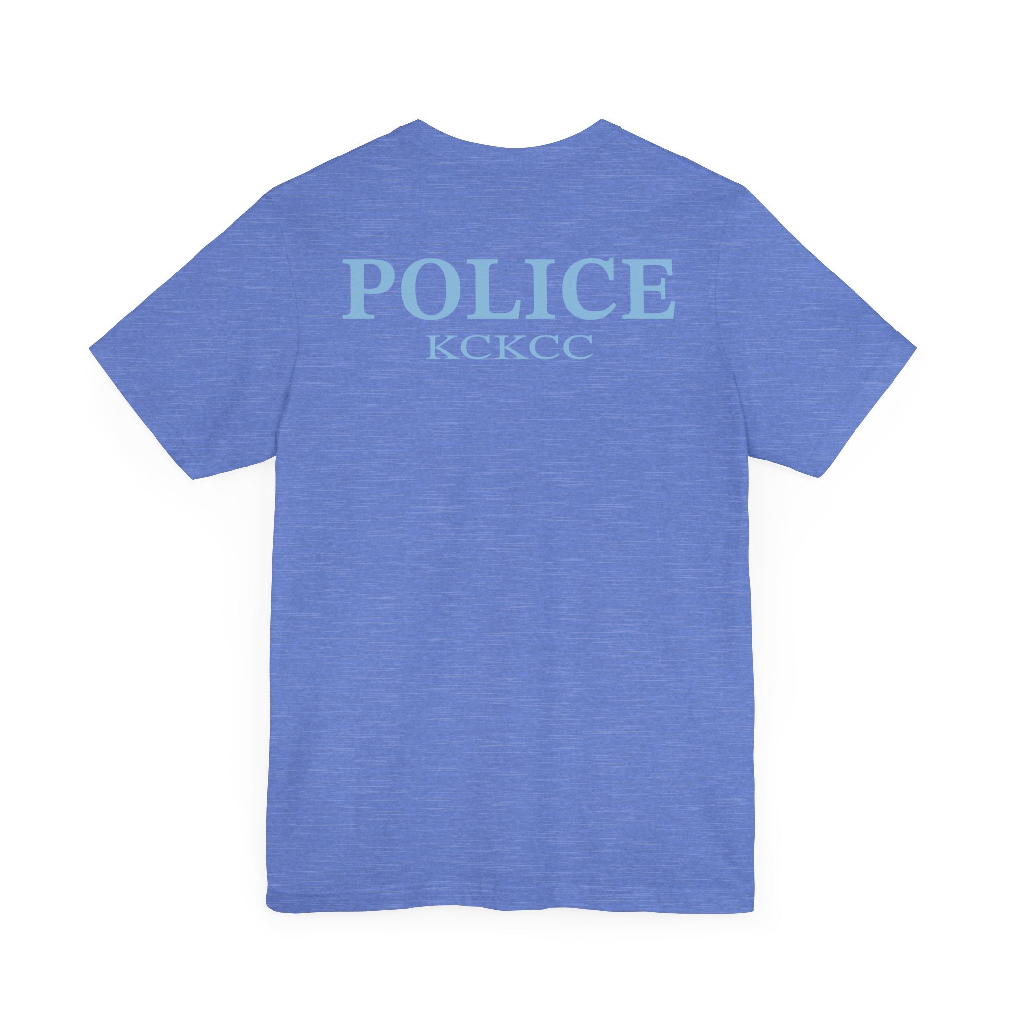KCKCC Police Patch Color Blue Back - Unisex Jersey Short Sleeve Tee
