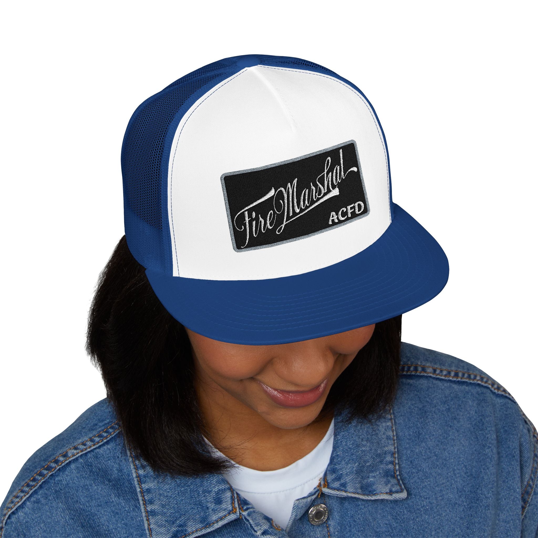 Arlington Fire Marshal Written - 5 Panel Trucker Cap (Embroidery)