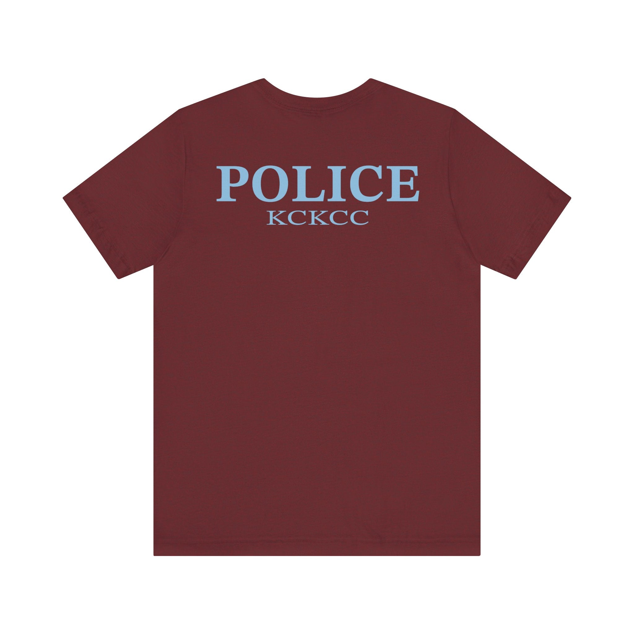KCKCC Police Patch Color Blue Back - Unisex Jersey Short Sleeve Tee