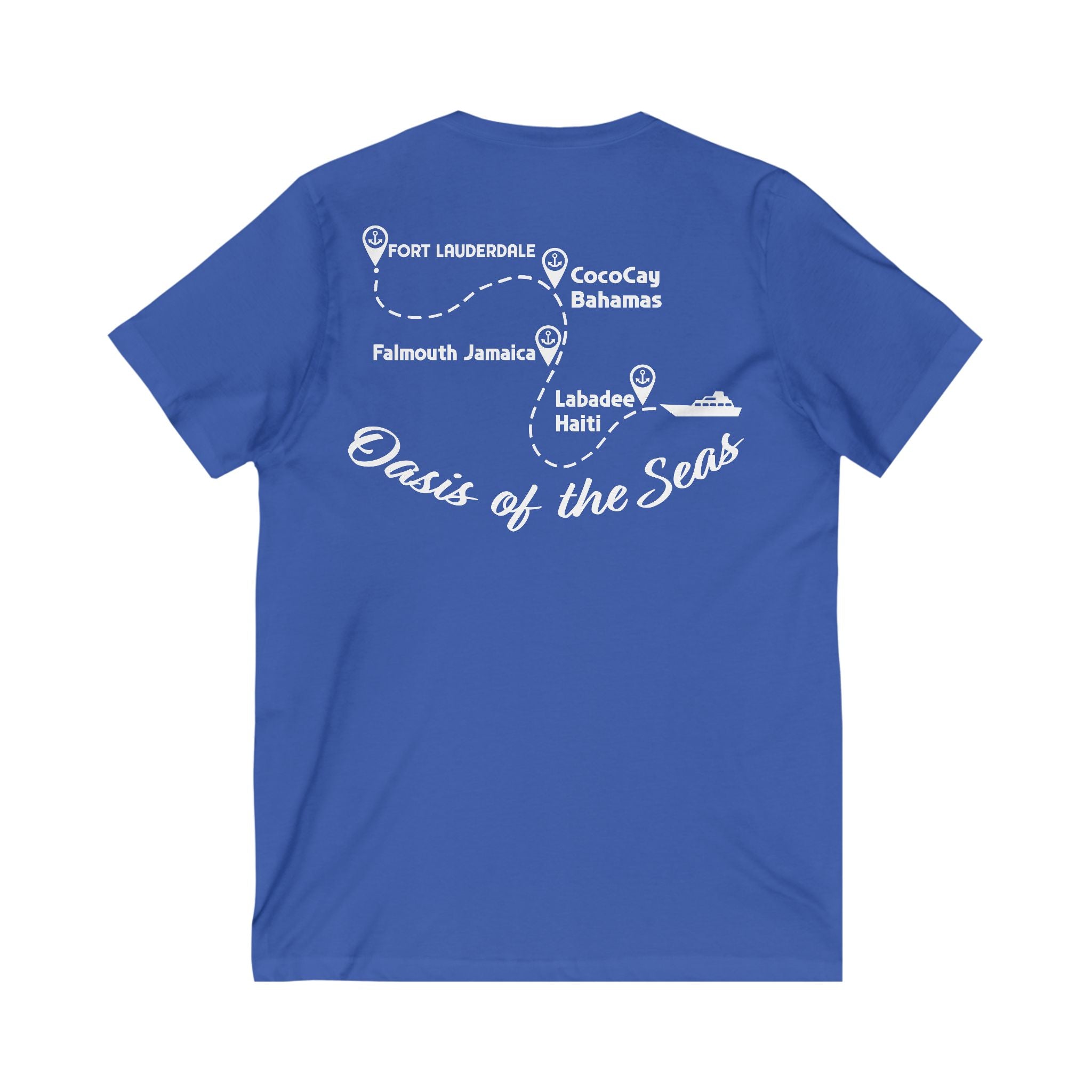 Bennett Family Cruise White Logo - Unisex Jersey Short Sleeve V-Neck Tee