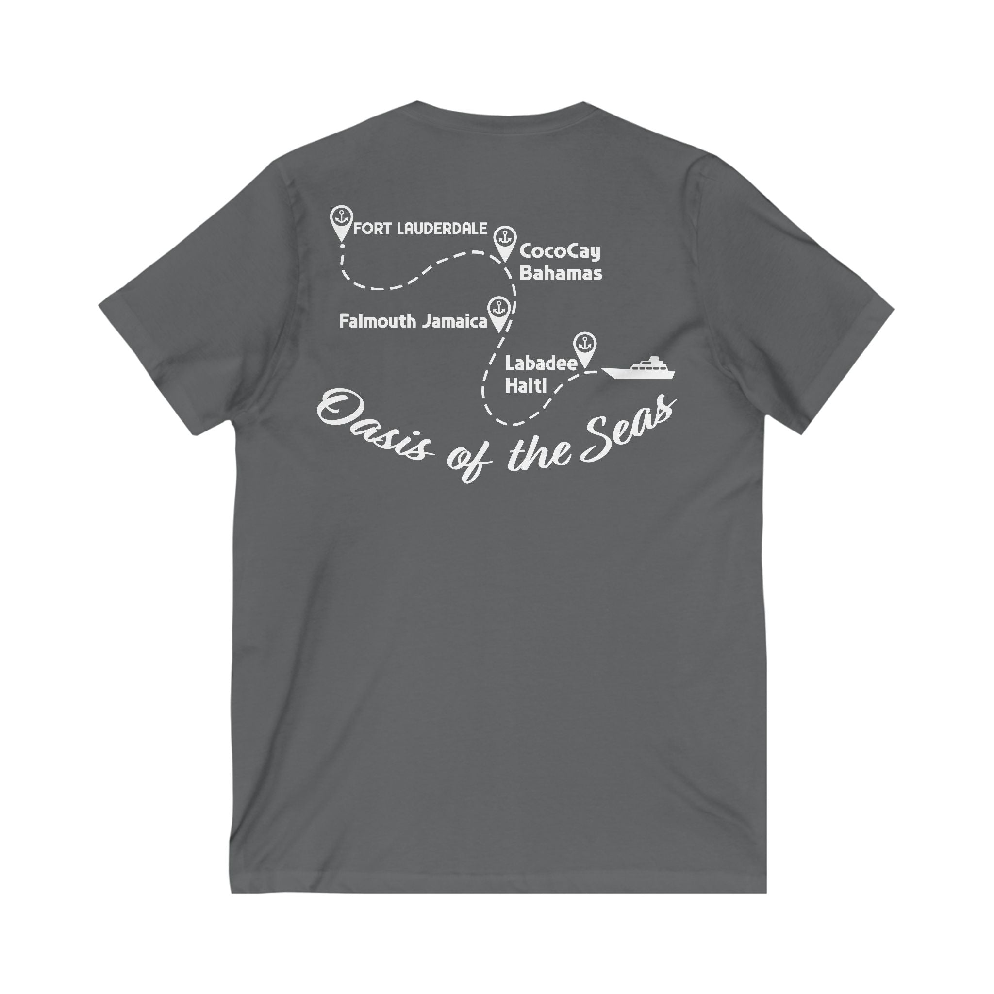 Bennett Family Cruise White Logo - Unisex Jersey Short Sleeve V-Neck Tee