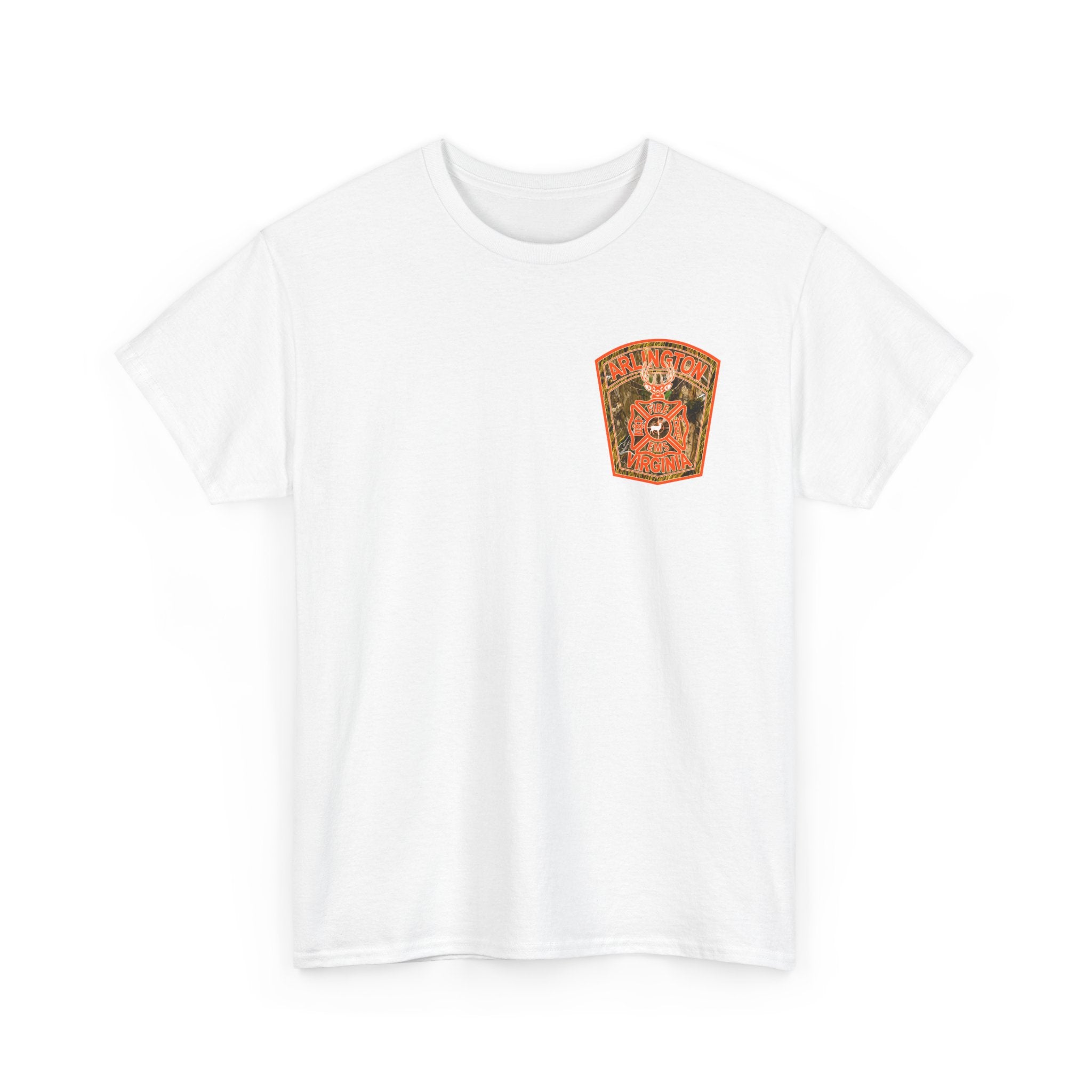 Heavy Cotton Unisex Tee - Arlington Camo Deer Hunter