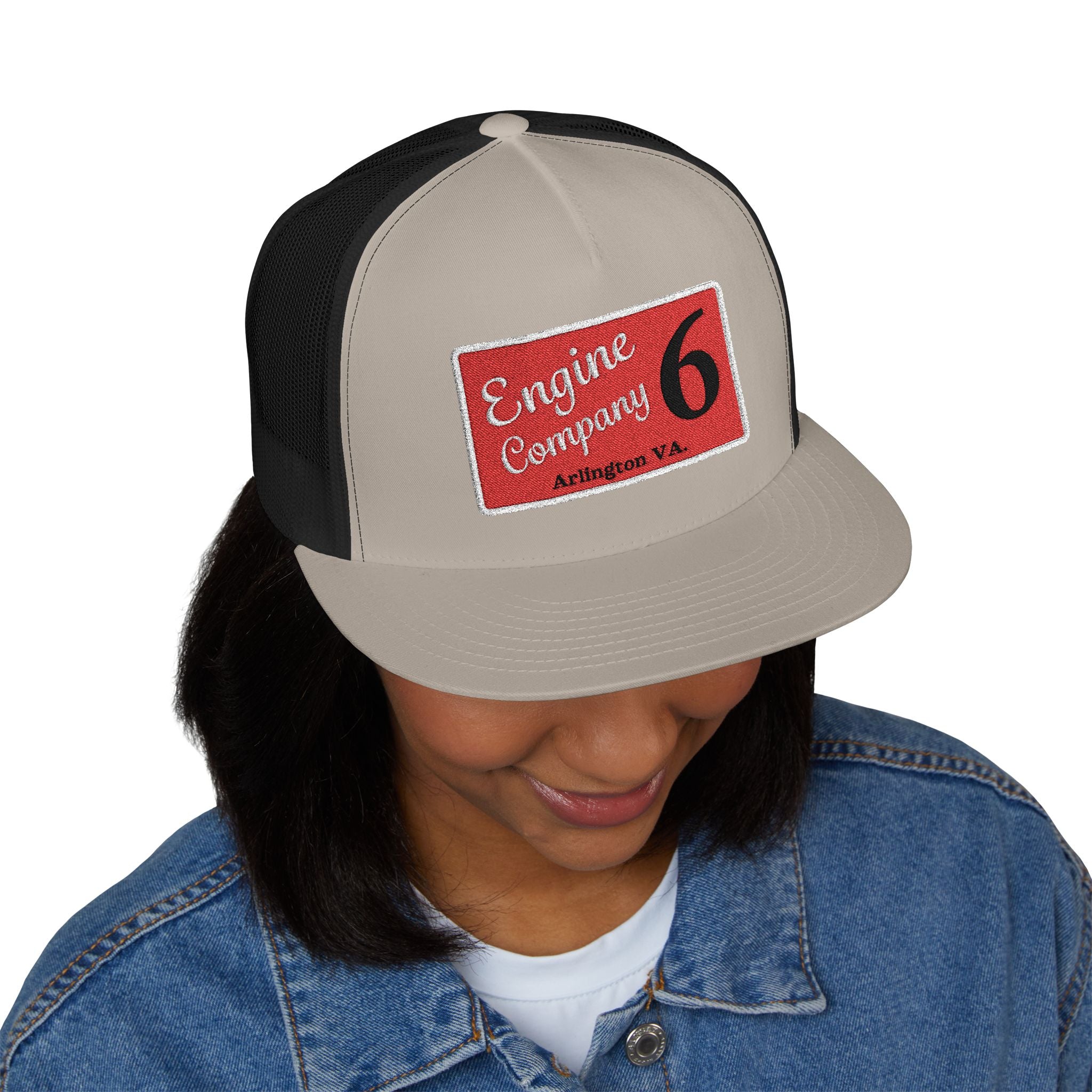 Arlington Engine Company 6 - 5 Panel Trucker Cap (Embroidery)