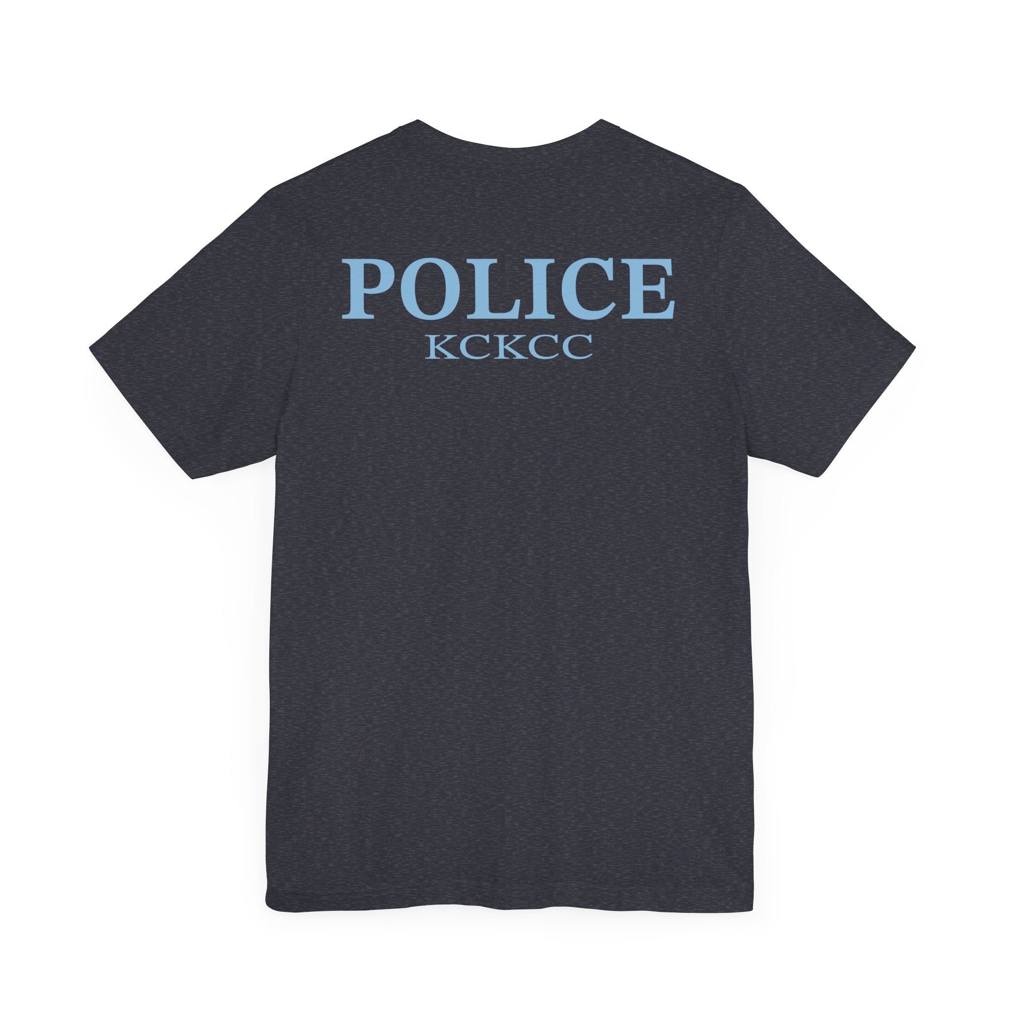 KCKCC Police Patch Color Blue Back - Unisex Jersey Short Sleeve Tee