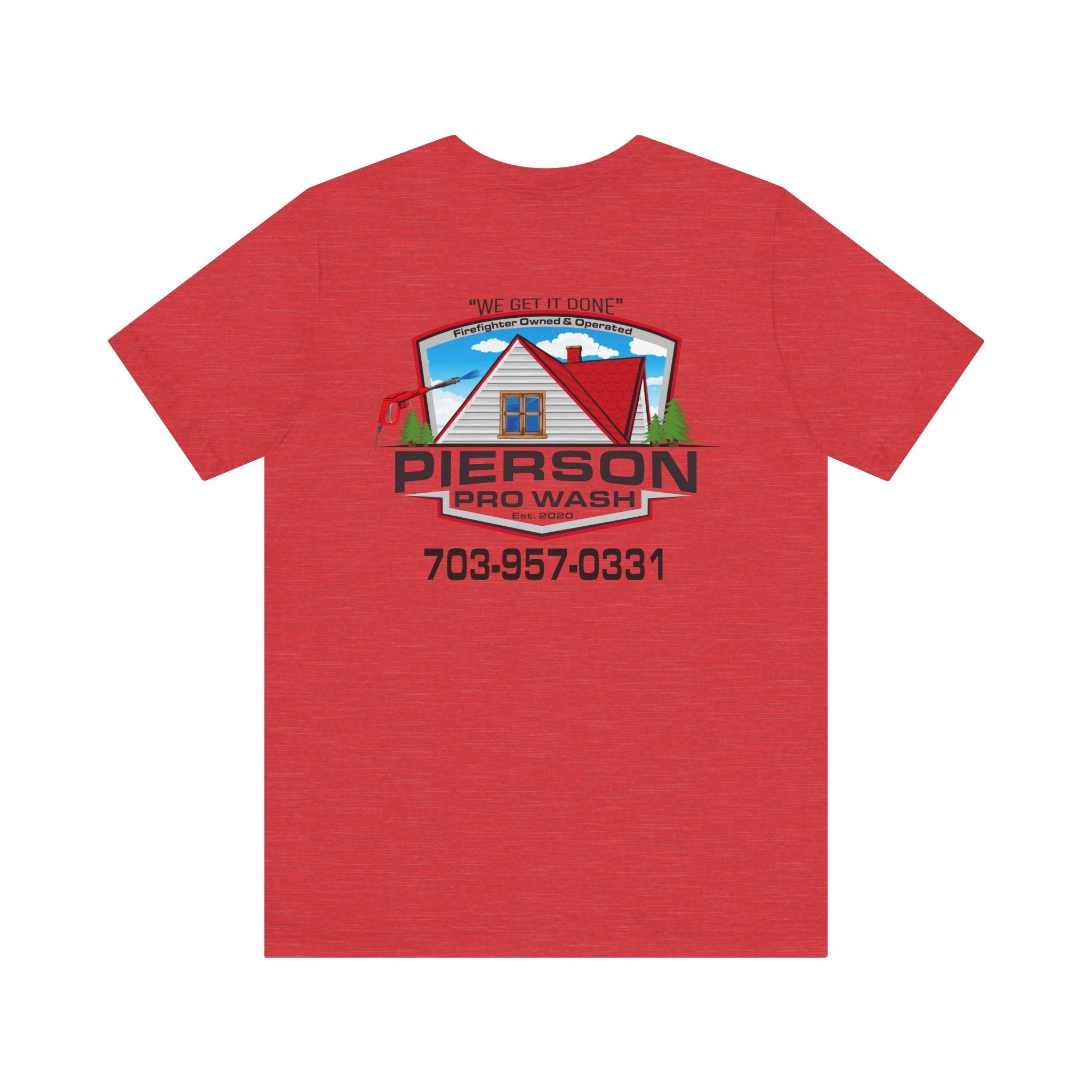 Pierson Pro Wash White Shirt Logo - Bella+Canvas Soft Unisex Tee