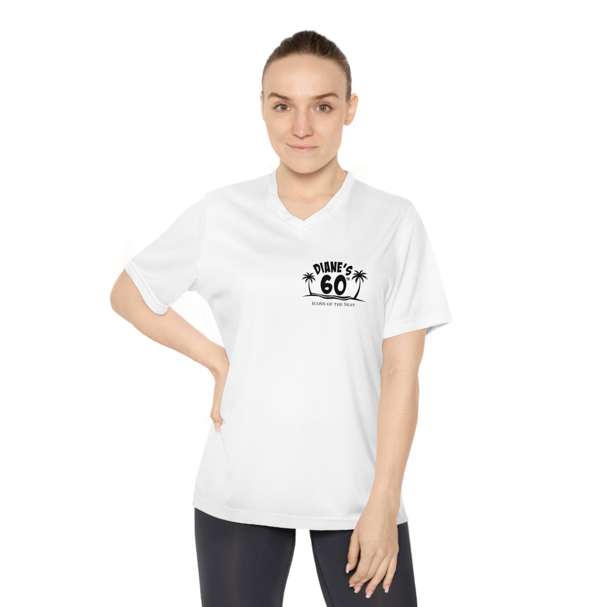 Diane Birthday Cruise Black logo - Women's Performance V-Neck T-Shirt