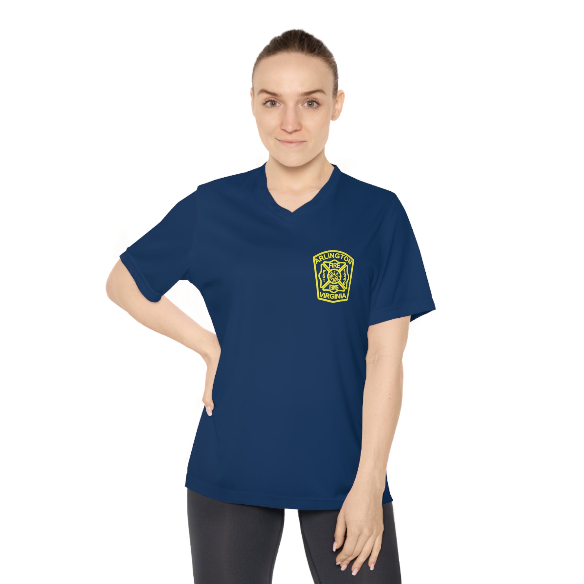 ACFD Officers Women's Moisture Wicking - Performance V-Neck T-Shirt