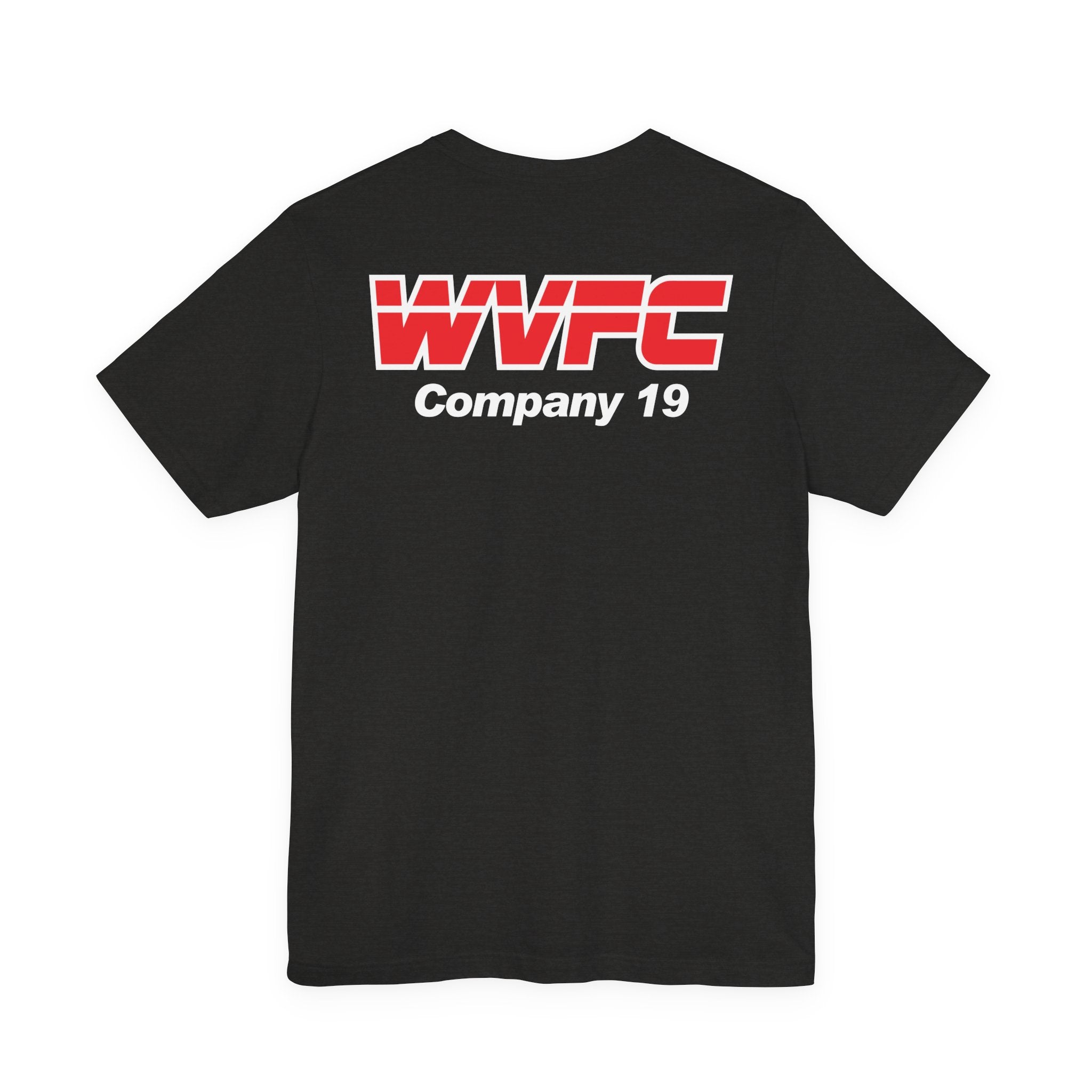 WVFC FD Logo wht Red Back wht- Unisex Jersey Short Sleeve Tee