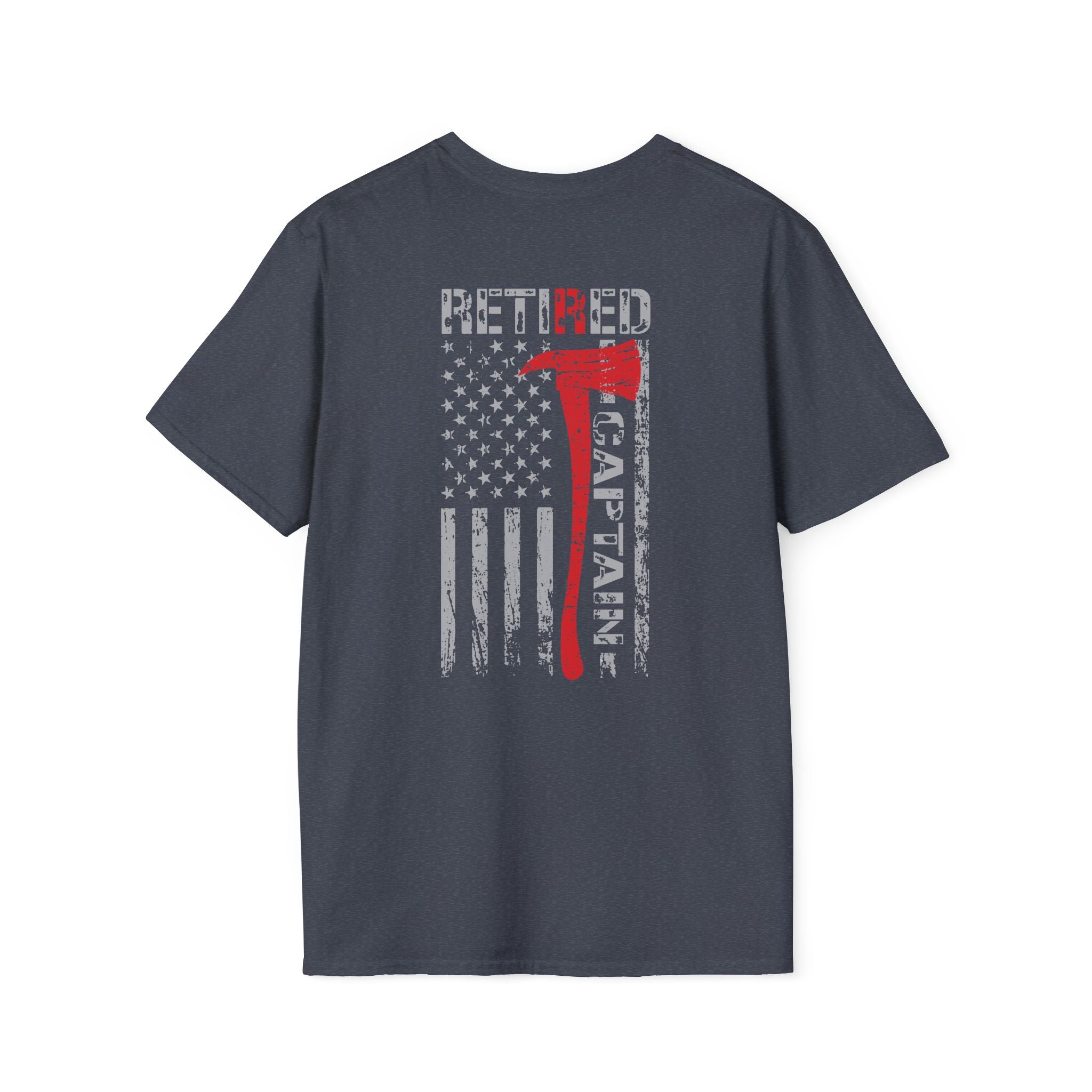 Retired Captain US Flag - Unisex Softstyle T-Shirt