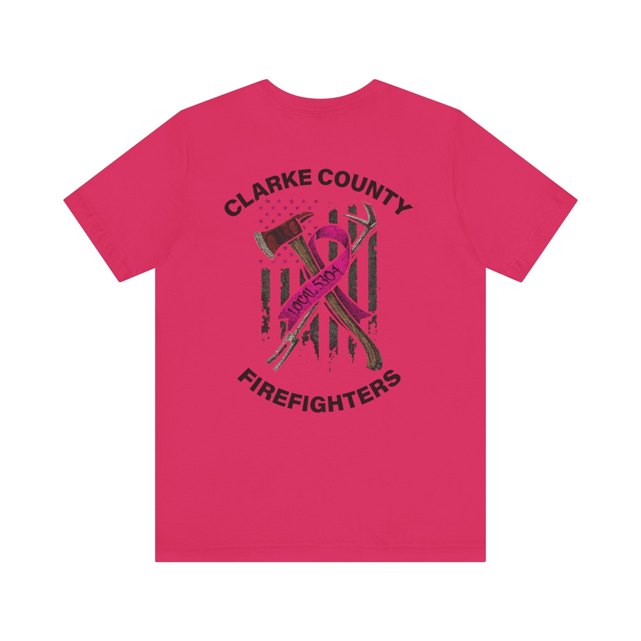 Clarke County Fire Breast Cancer (Portion of Proceeds go to Local 5304) - Bella+Canvas Soft Jersey Cotton Unisex Tee