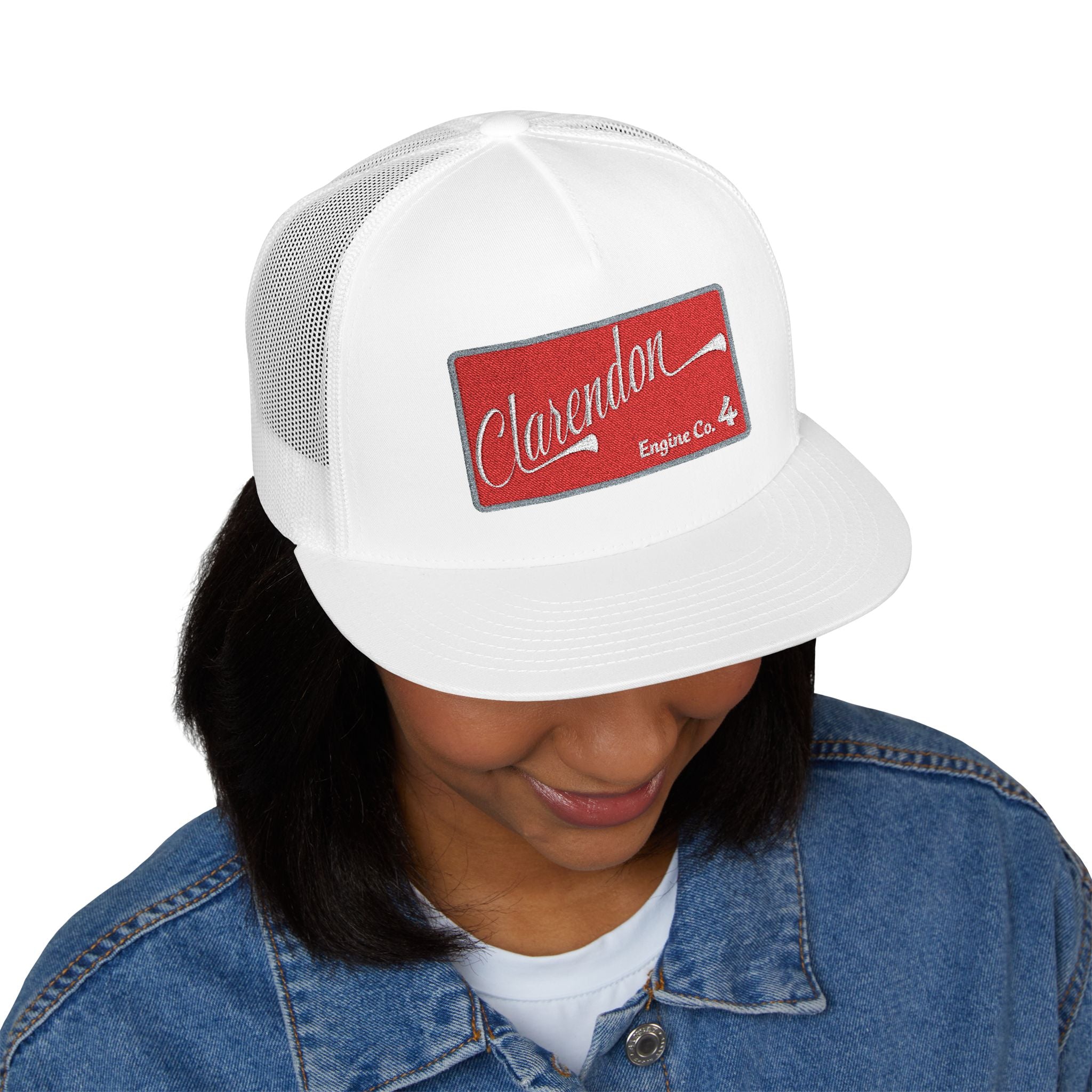 Arlington Clarendon Engine 4 (requested different style hat) - 5 Panel Trucker Cap (Embroidery)
