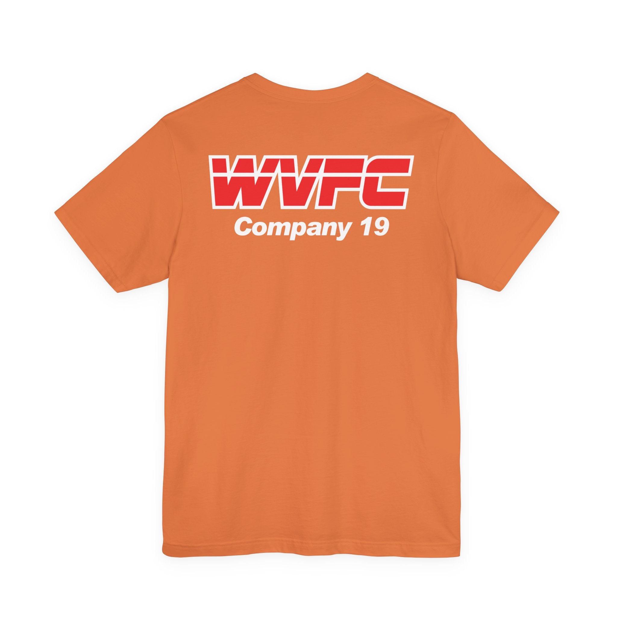 WVFC FD Logo wht Red Back wht- Unisex Jersey Short Sleeve Tee