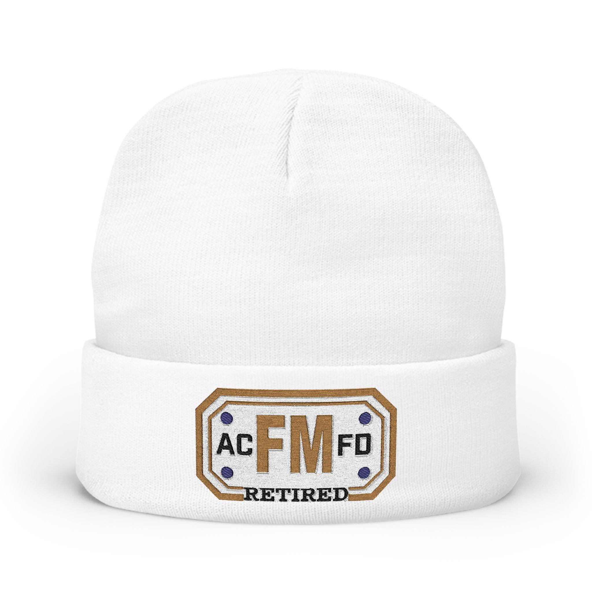 Retired Arlington Fire Marshal Gold - Knit Beanie (Embroidery)