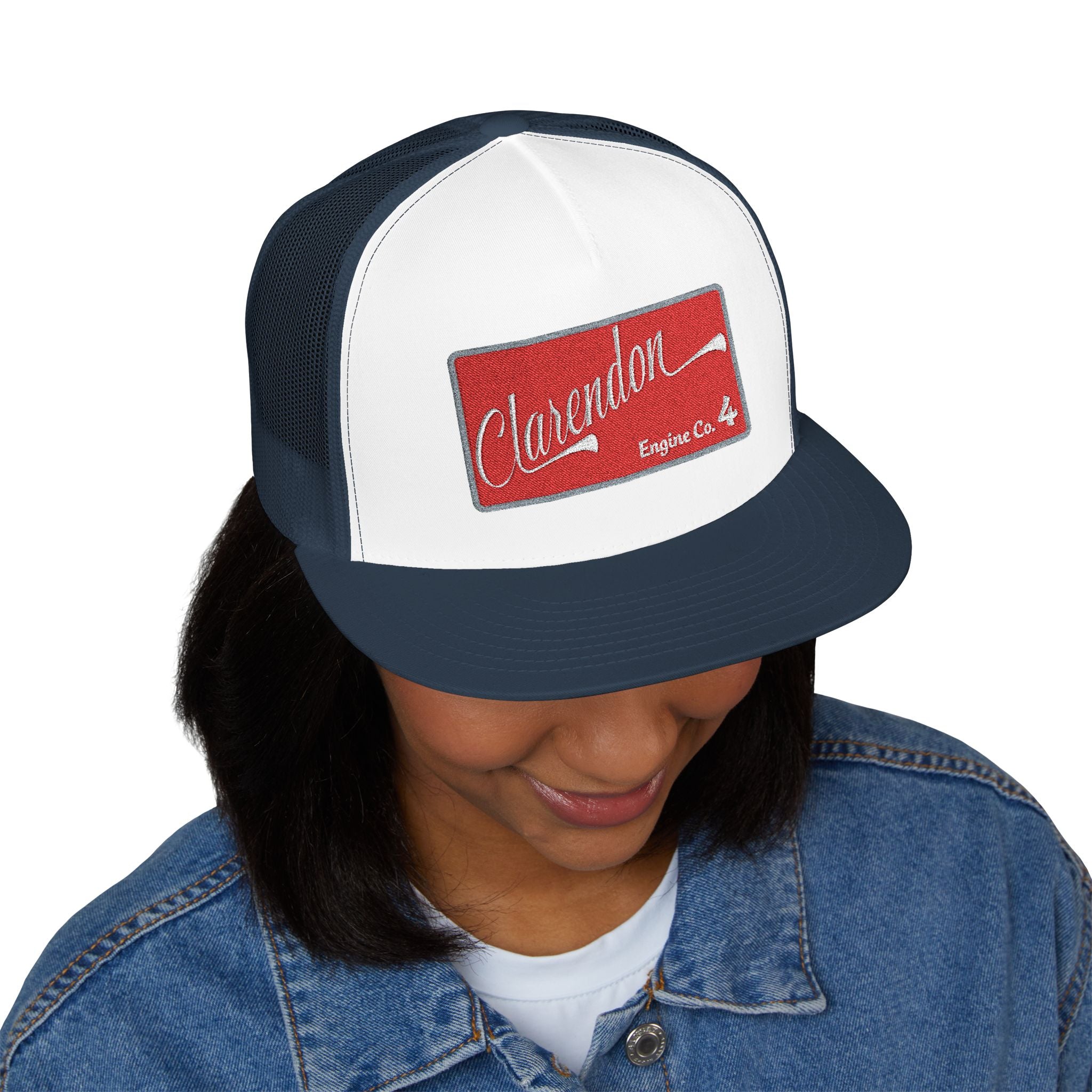 Arlington Clarendon Engine 4 (requested different style hat) - 5 Panel Trucker Cap (Embroidery)