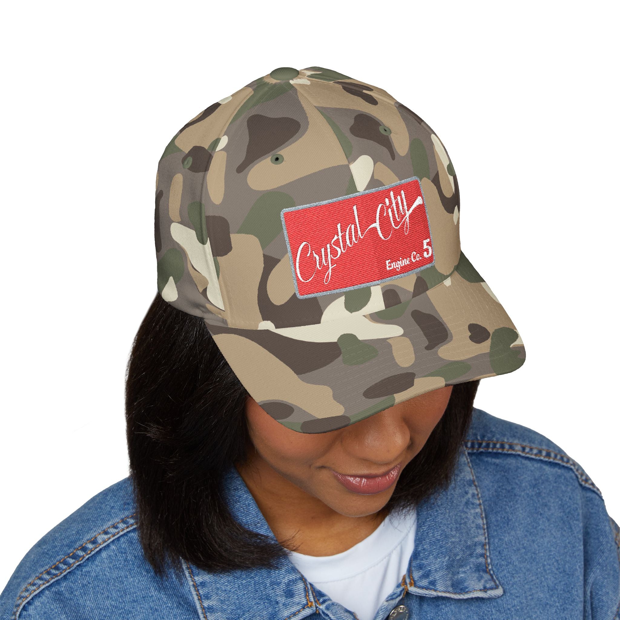 Arlington Crystal City Engine 5 - FLEXFIT Closed-Back Structured Cap (Embroidery)