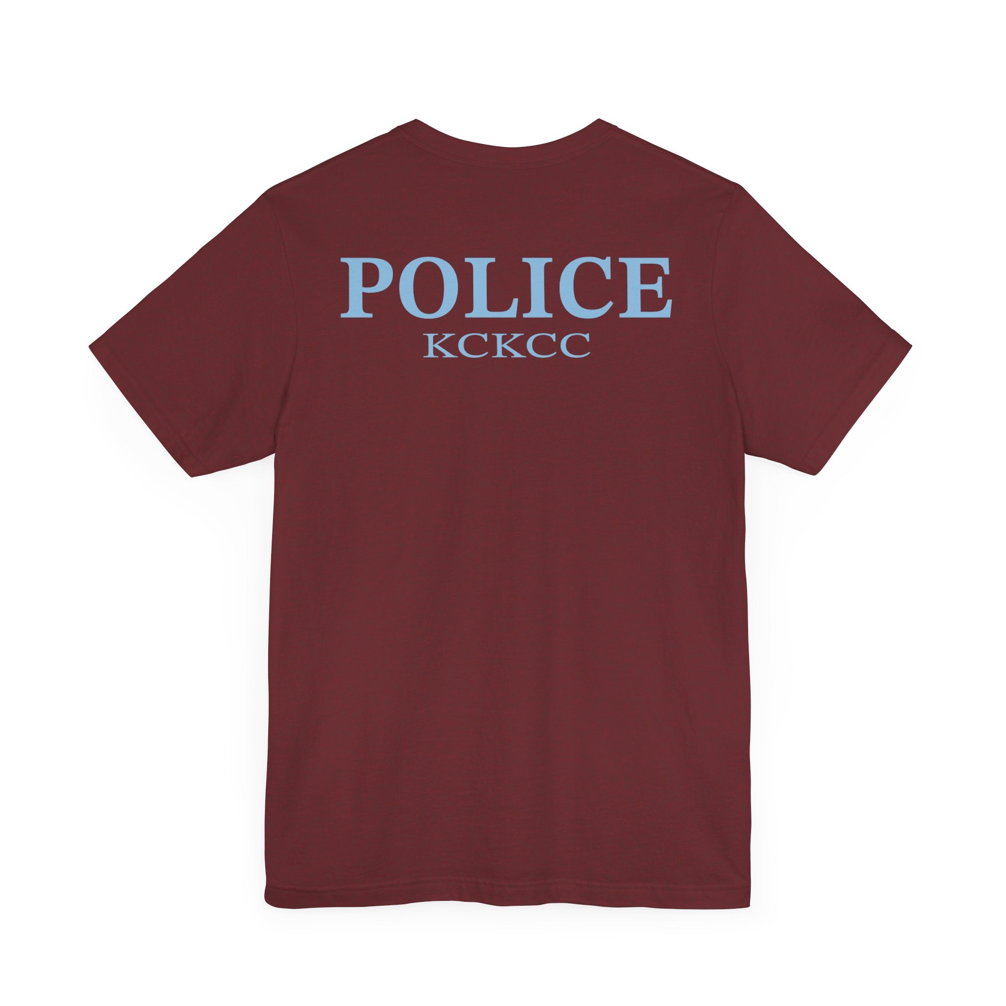 KCKCC Police Patch Color Blue Back - Unisex Jersey Short Sleeve Tee