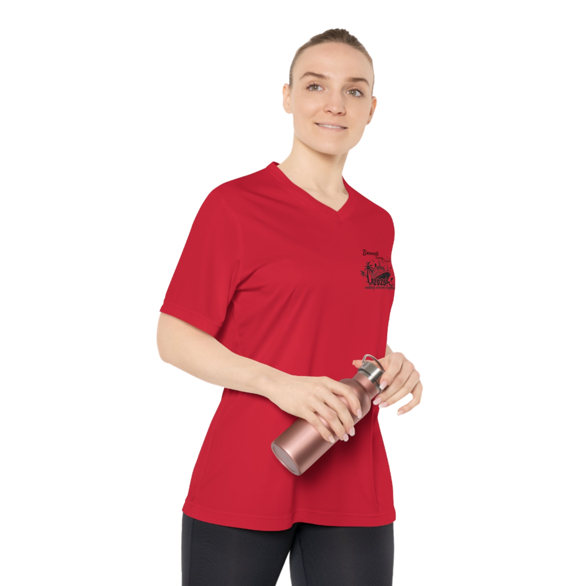 Bennett Family Cruise Black logo - Women's Performance V-Neck T-Shirt