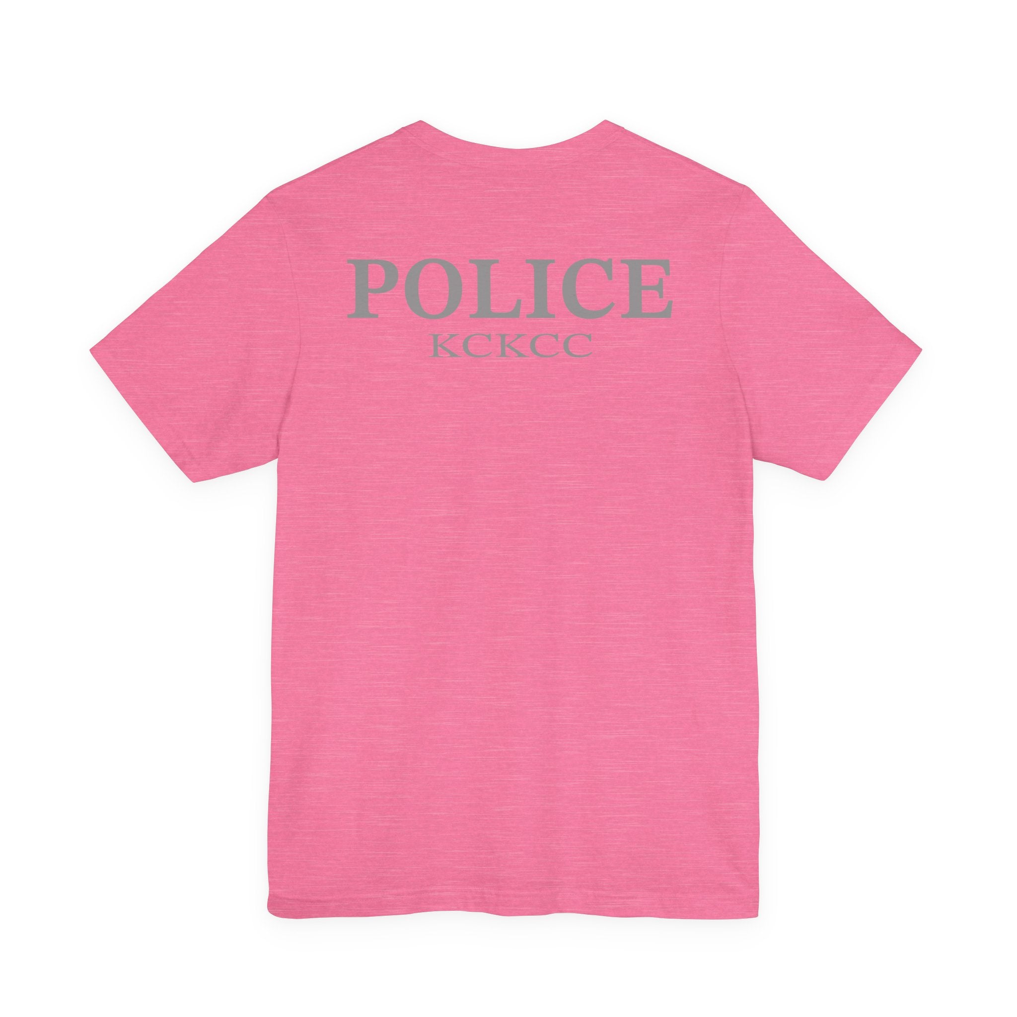 KCKCC Police Patch Black & White Grey Back - Unisex Jersey Short Sleeve Tee