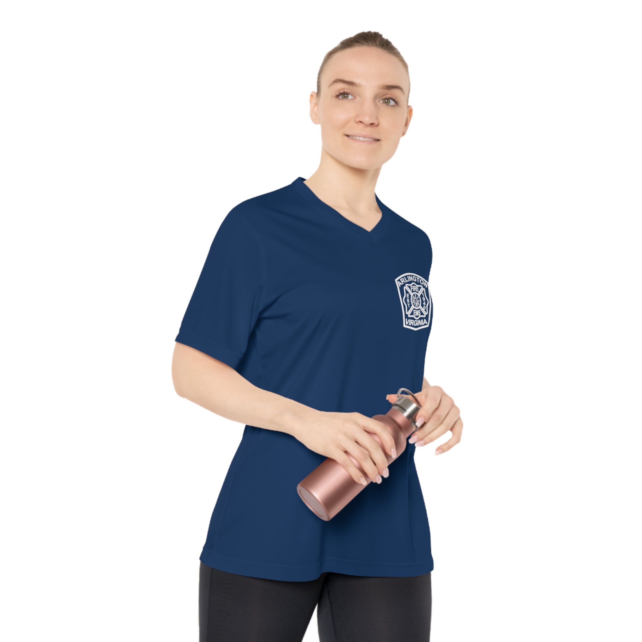 ACFD Firefighter Women's Moisture Wicking - Performance V-Neck T-Shirt