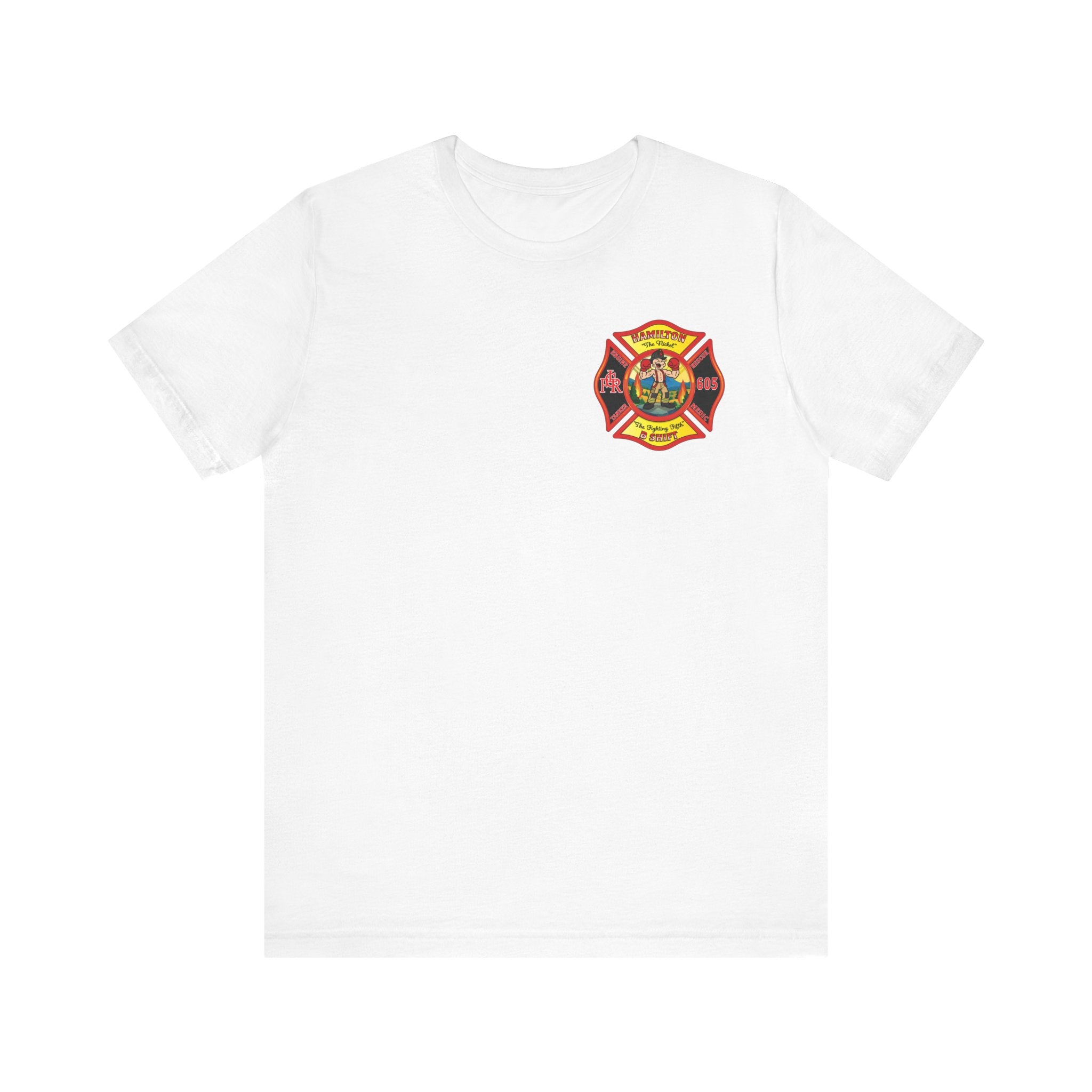 (Bigger Chest logo) LCFR Hamilton Station 5 version 4 Nickel Back- Bella+Canvas Soft Unisex Tee
