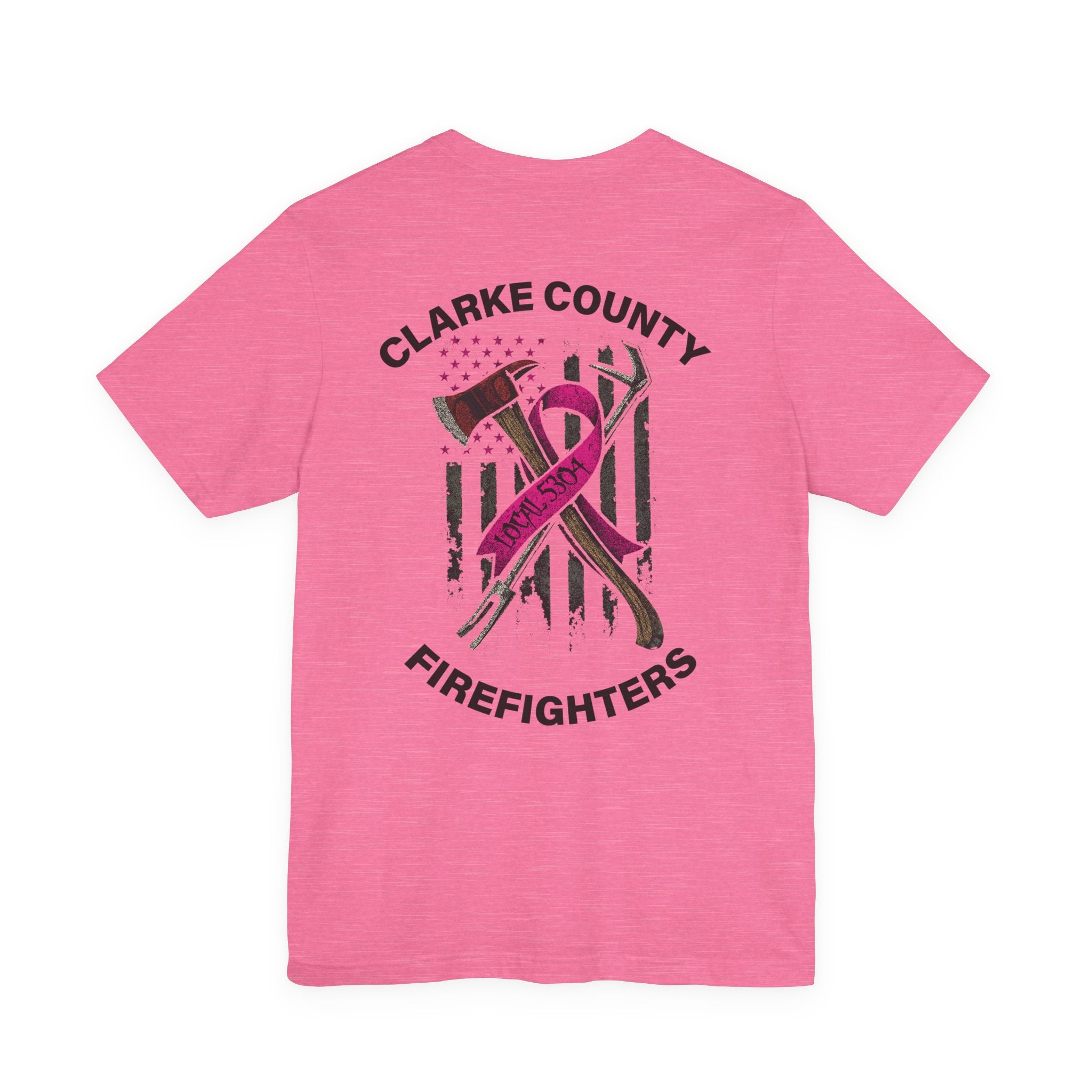 Clarke County Fire Breast Cancer (Portion of Proceeds go to Local 5304) - Bella+Canvas Soft Jersey Cotton Unisex Tee
