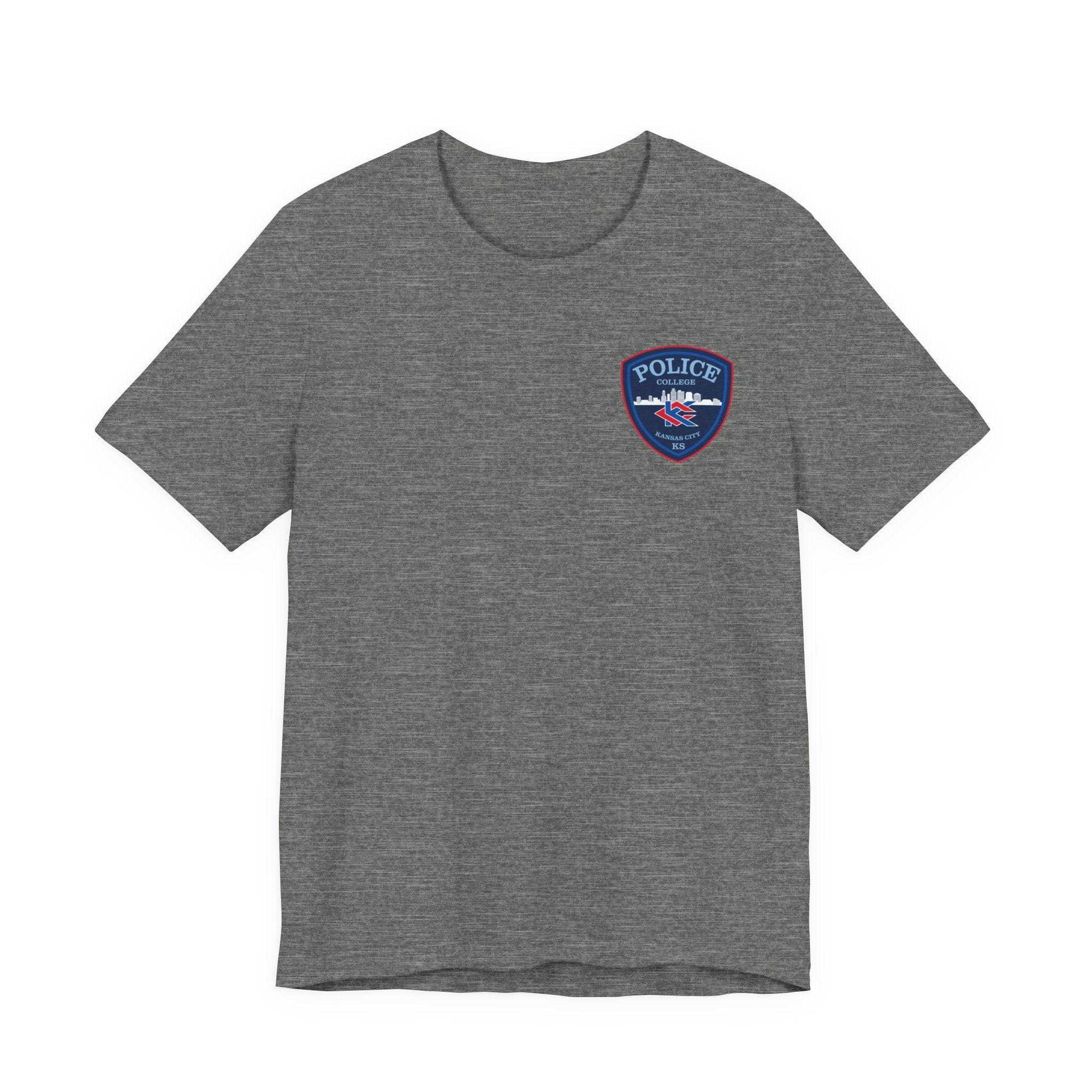 KCKCC Police Patch Color Blue Back - Unisex Jersey Short Sleeve Tee