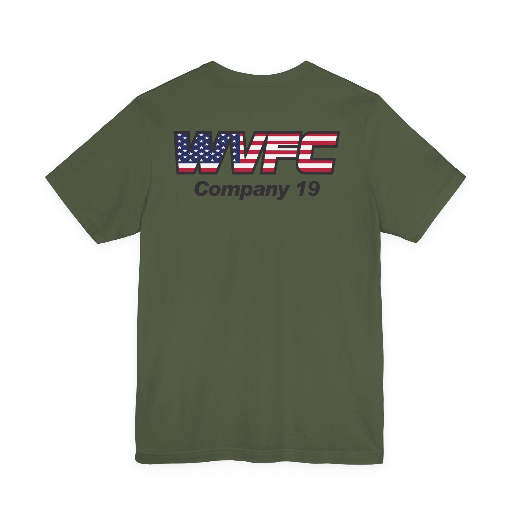 WVFC Goat Logo 2 Version 2 US Flag blk  - Unisex Jersey Short Sleeve Tee